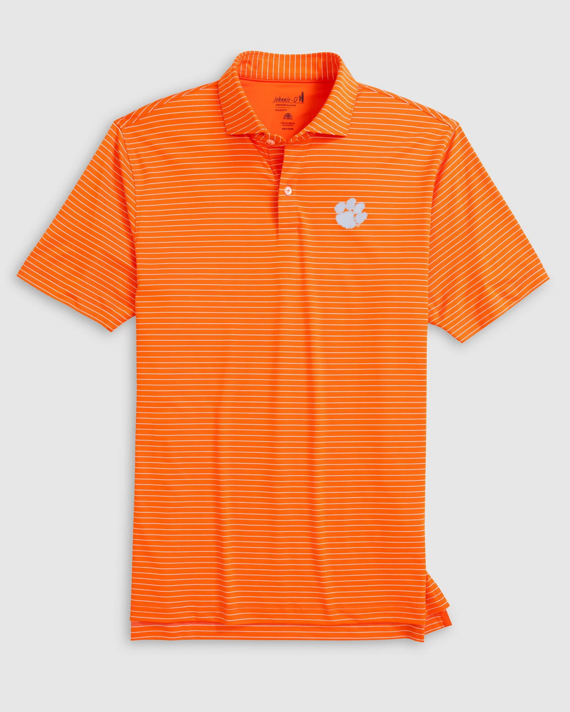 Clemson Beau Striped Performance Jersey Polo