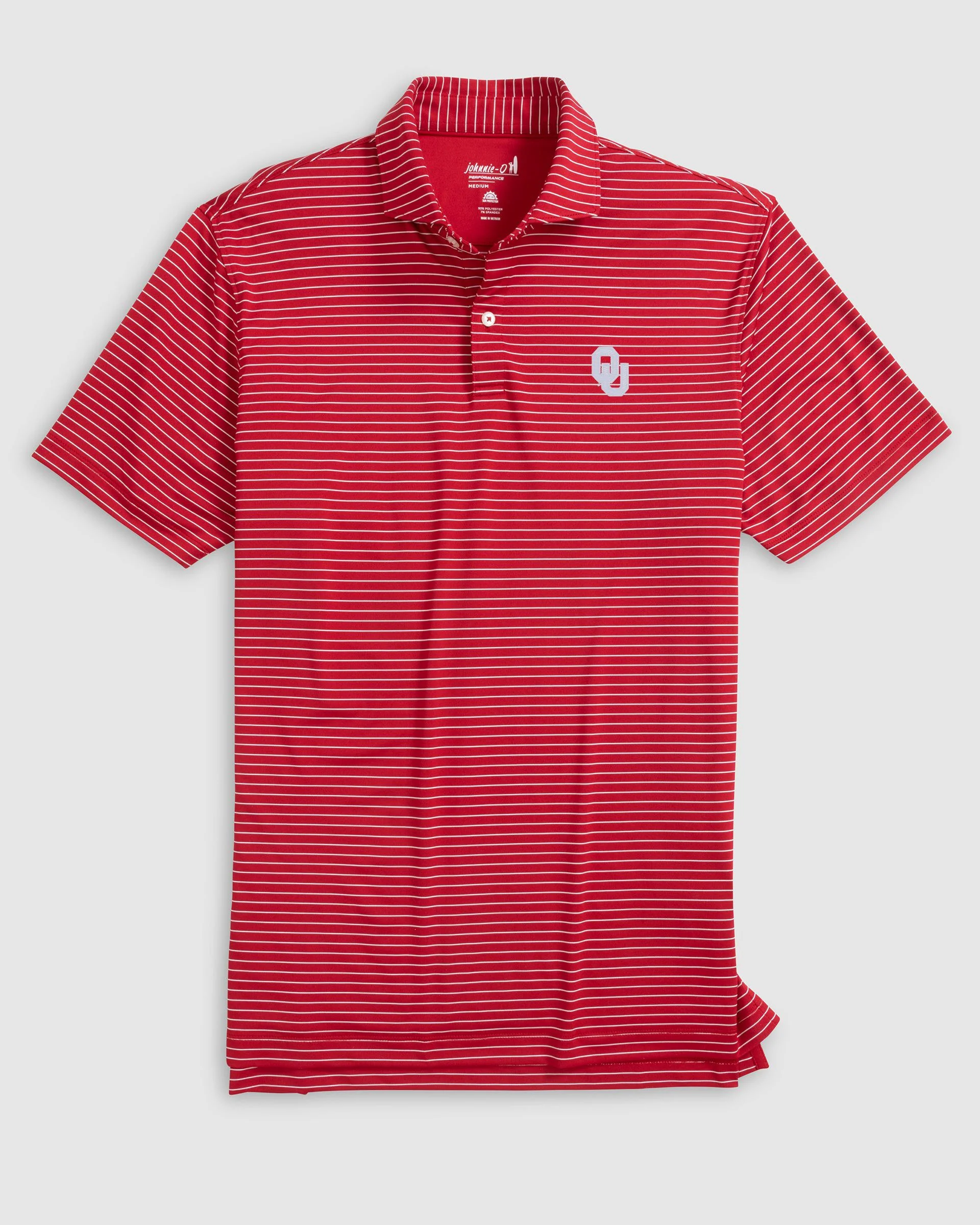 Oklahoma Beau Striped Performance Jersey Polo
