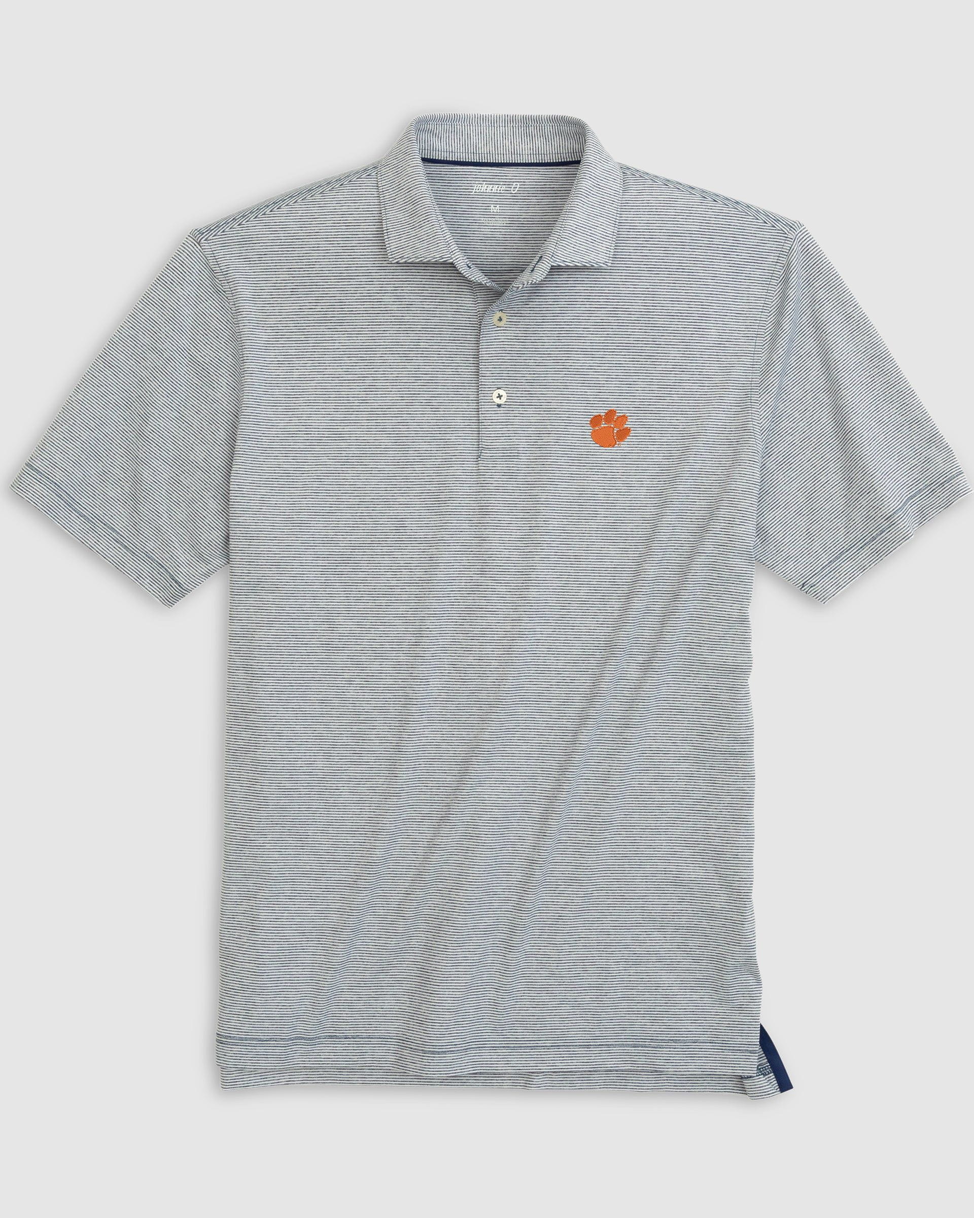 Clemson Lyndonn Striped Performance Polo