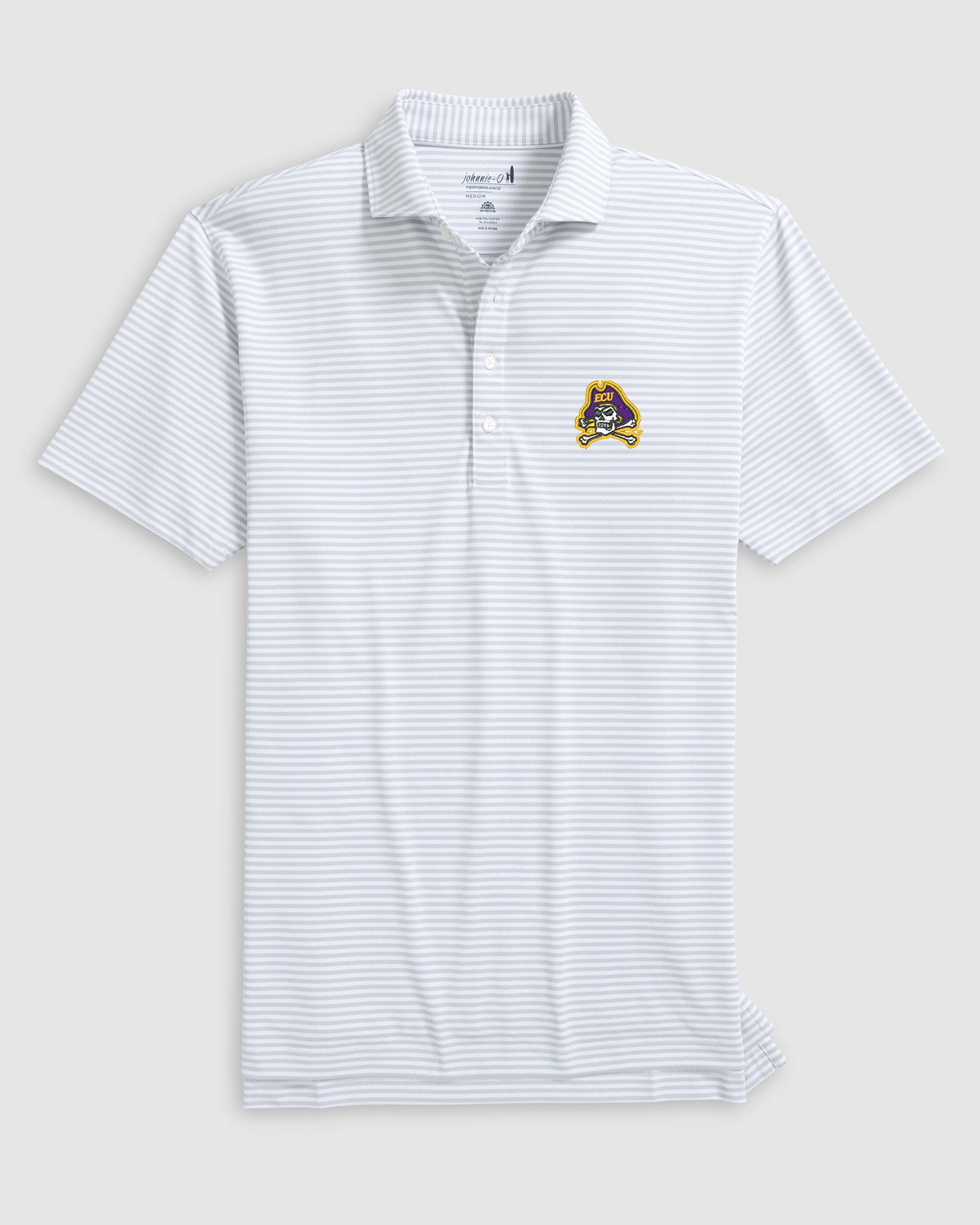East Carolina Stetsons Striped Performance Mesh Polo