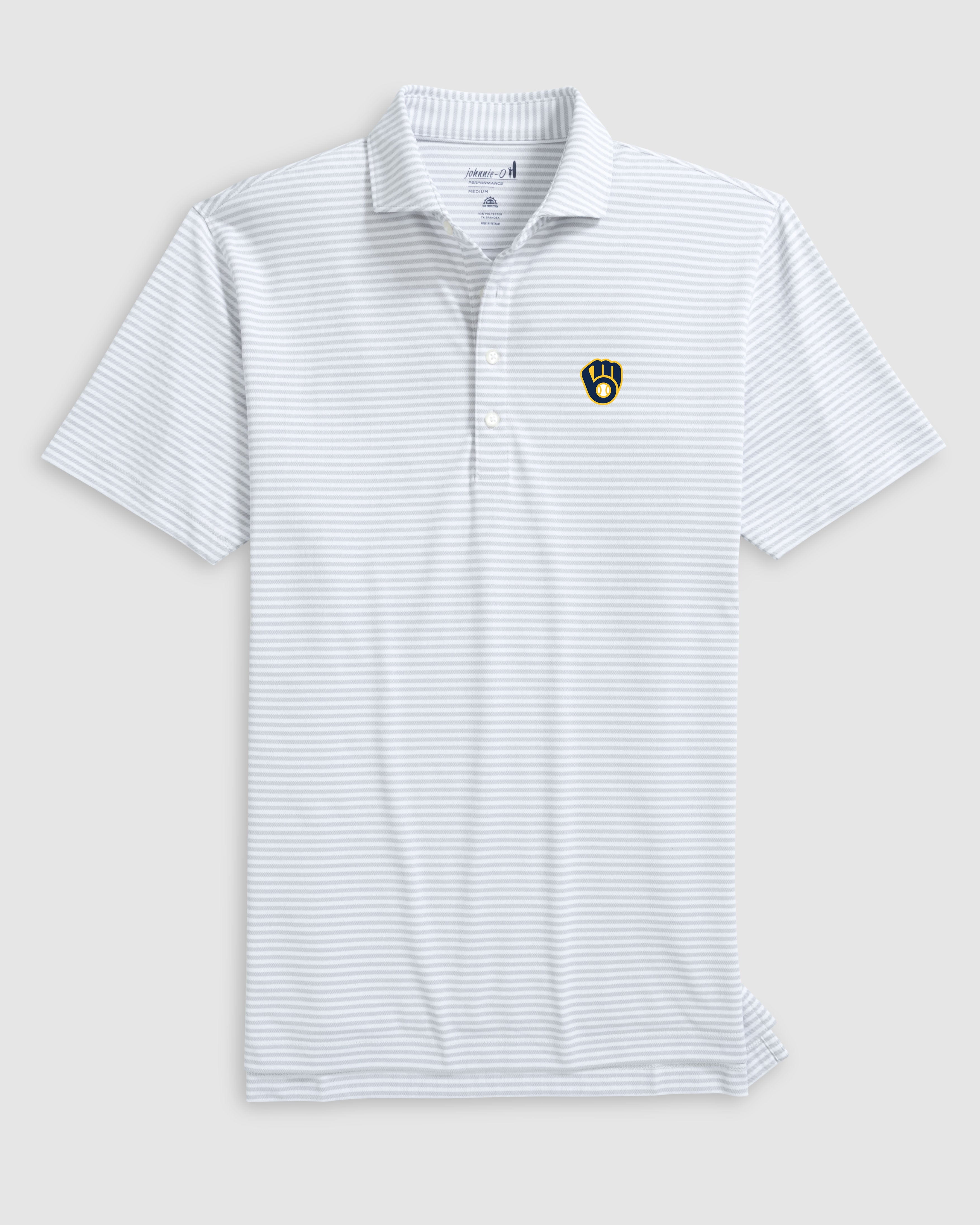 Milwaukee Brewers Stetsons Performance Mesh Polo