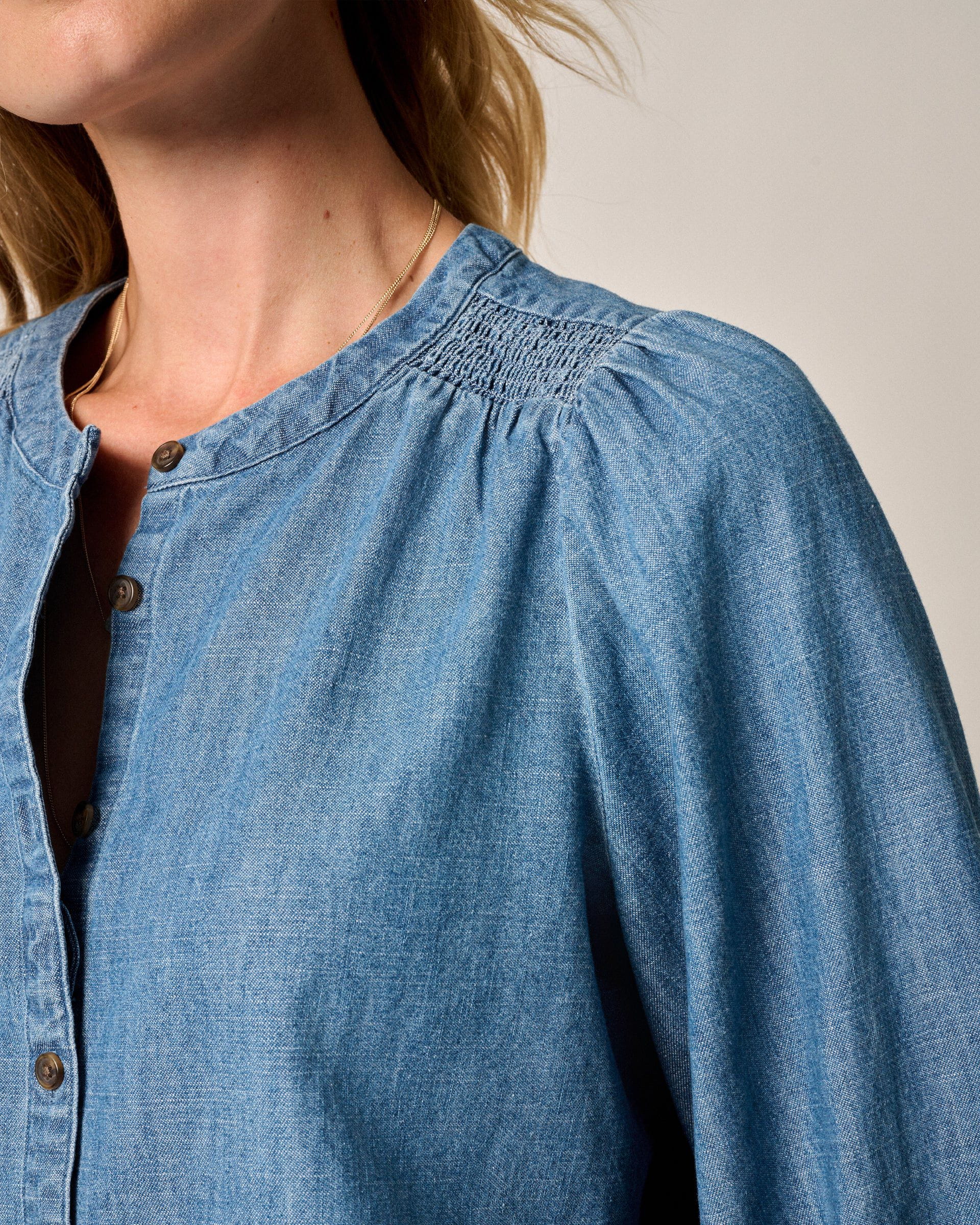 Blair Cotton Button Down Smock Blouse