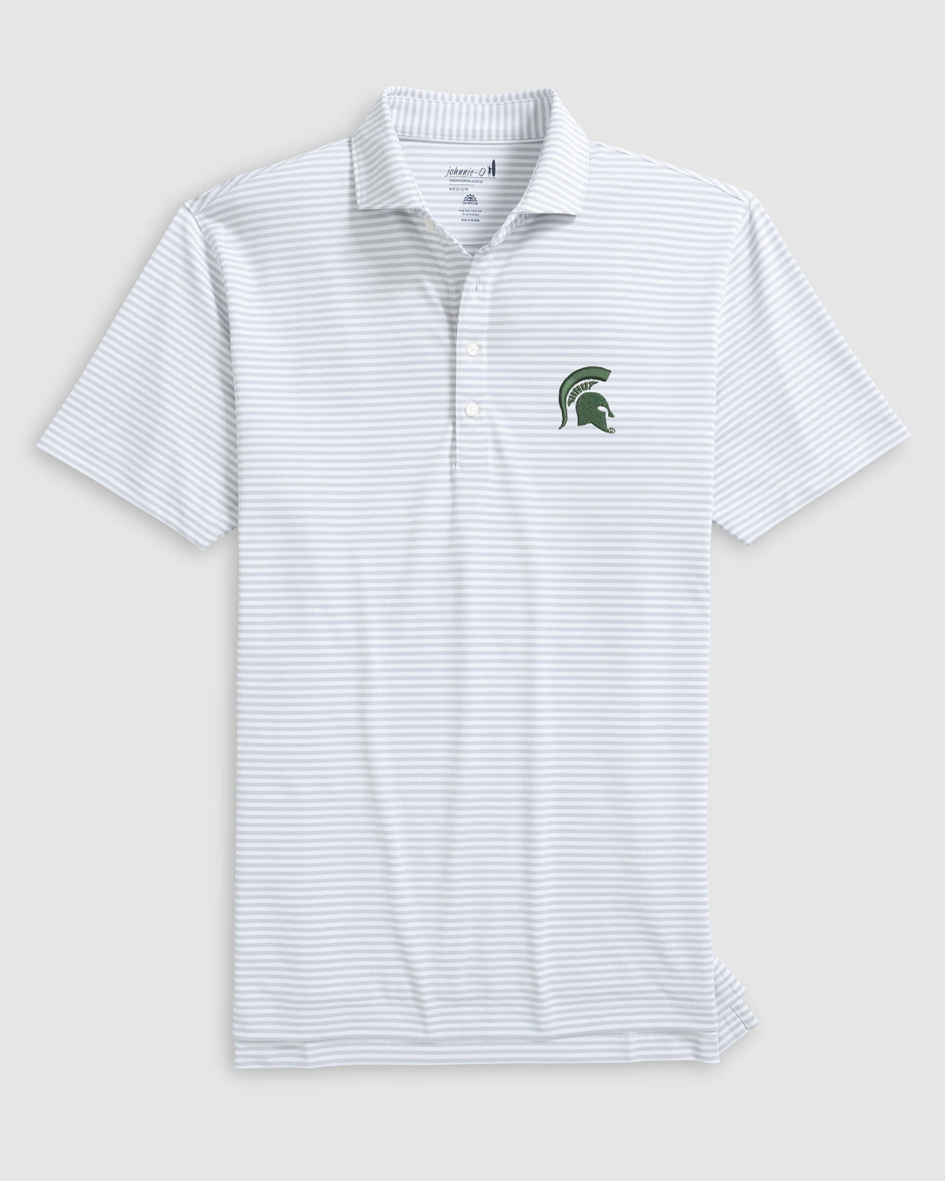 Michigan State Stetsons Striped Performance Mesh Polo