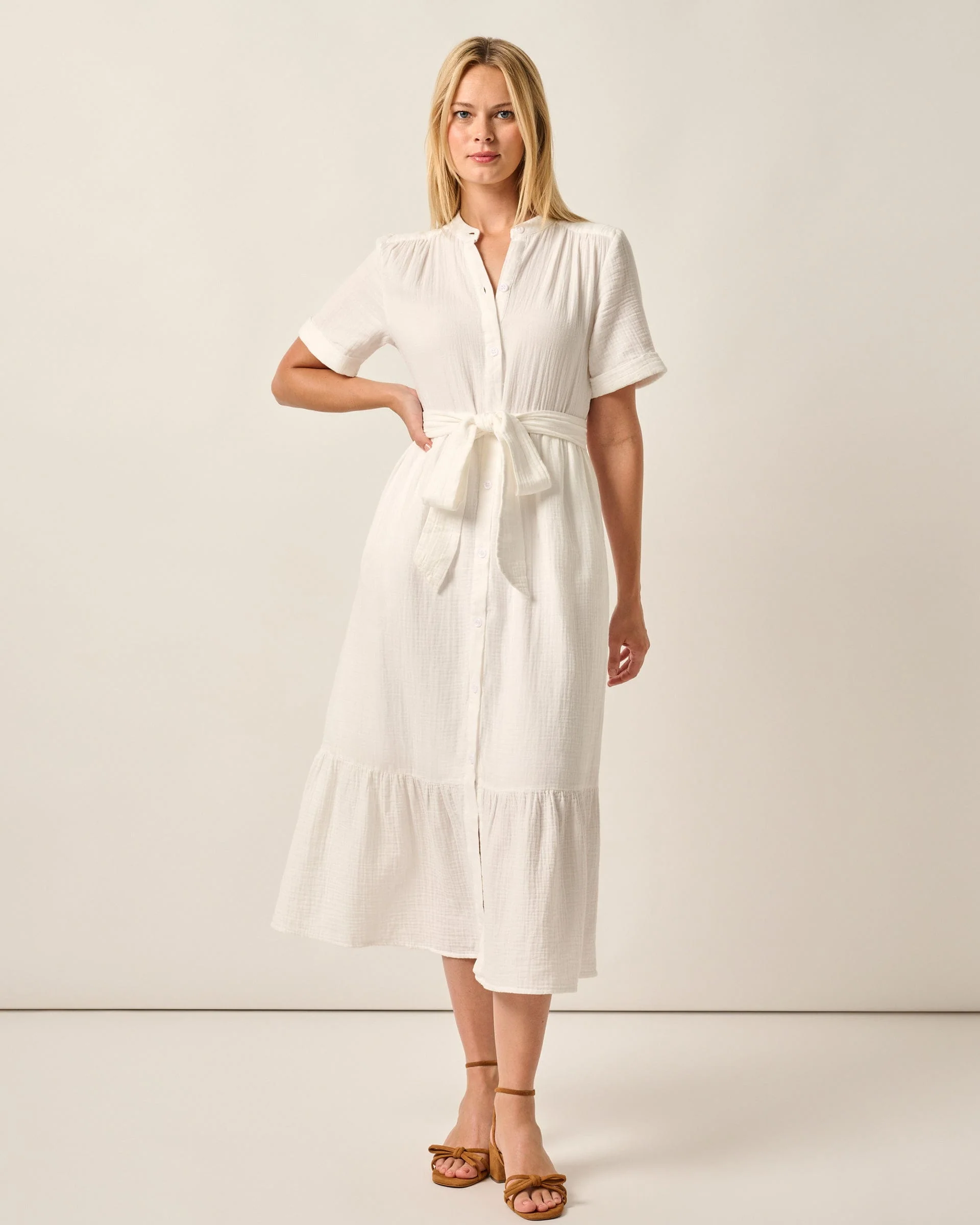 Julie Button Up Cotton Maxi Dress