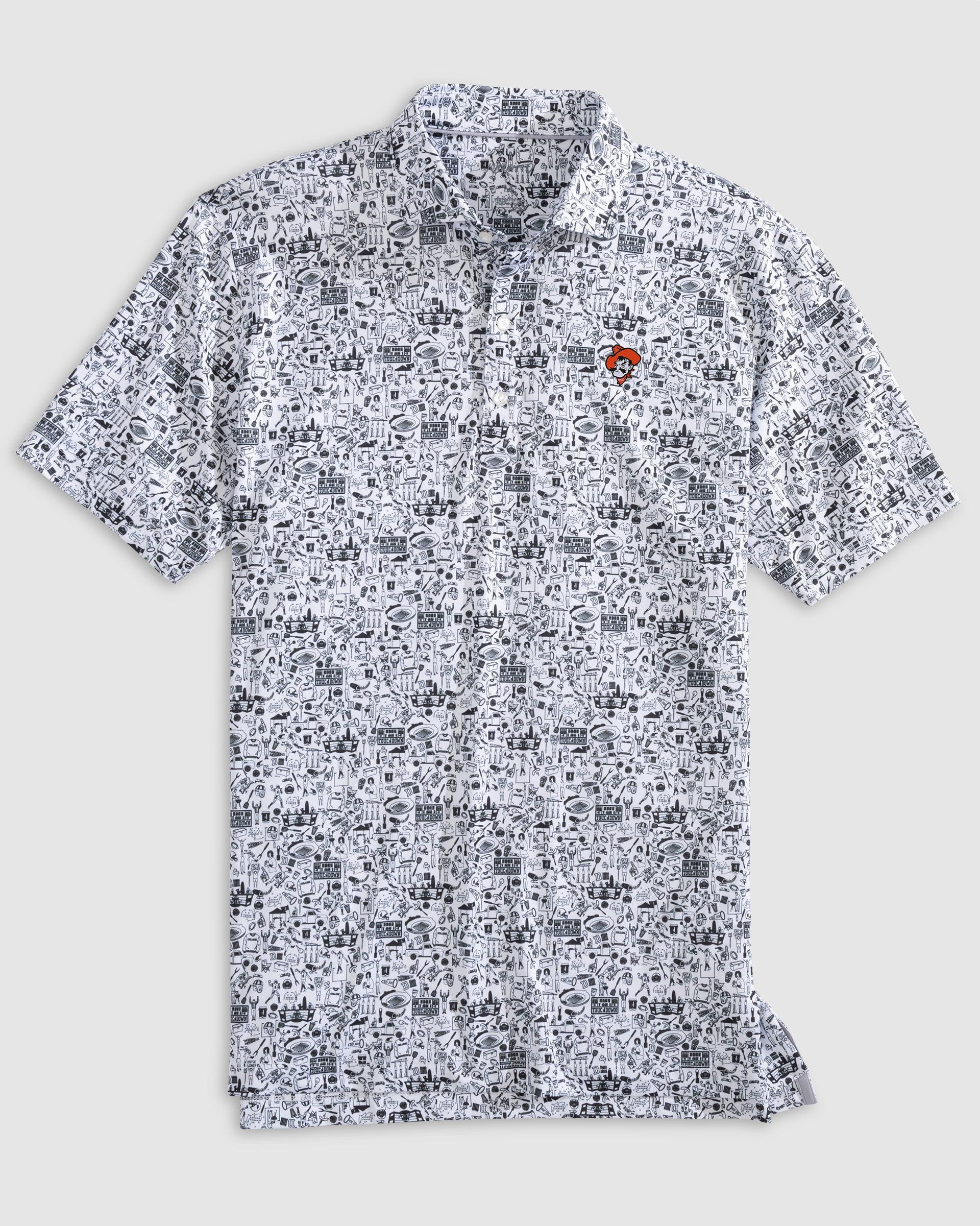 Oklahoma State Tailgater 2.0 Printed Jersey Performance Polo - Pistol Pete Logo