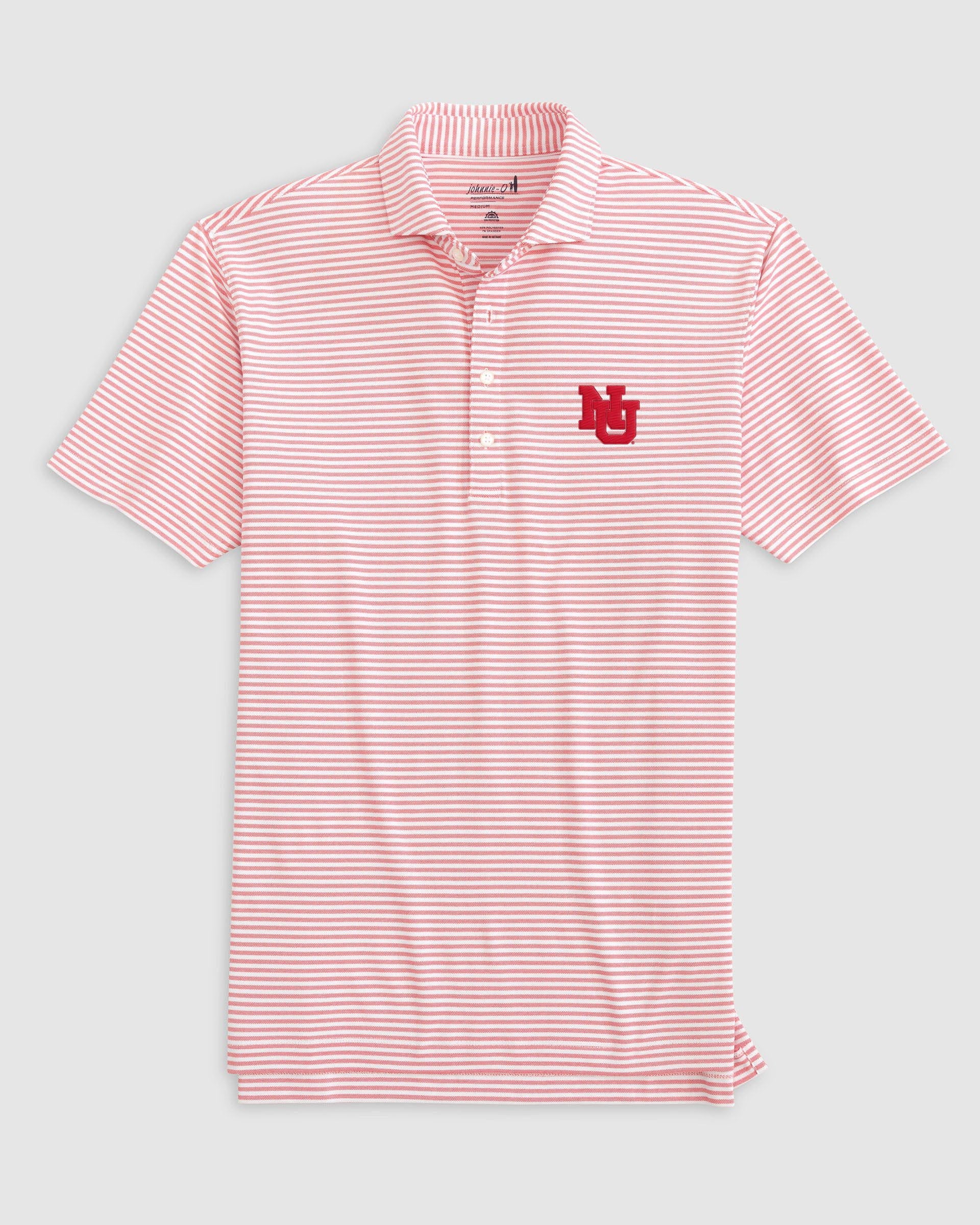 Nebraska Stetsons Striped Performance Mesh Polo - Vault Logo