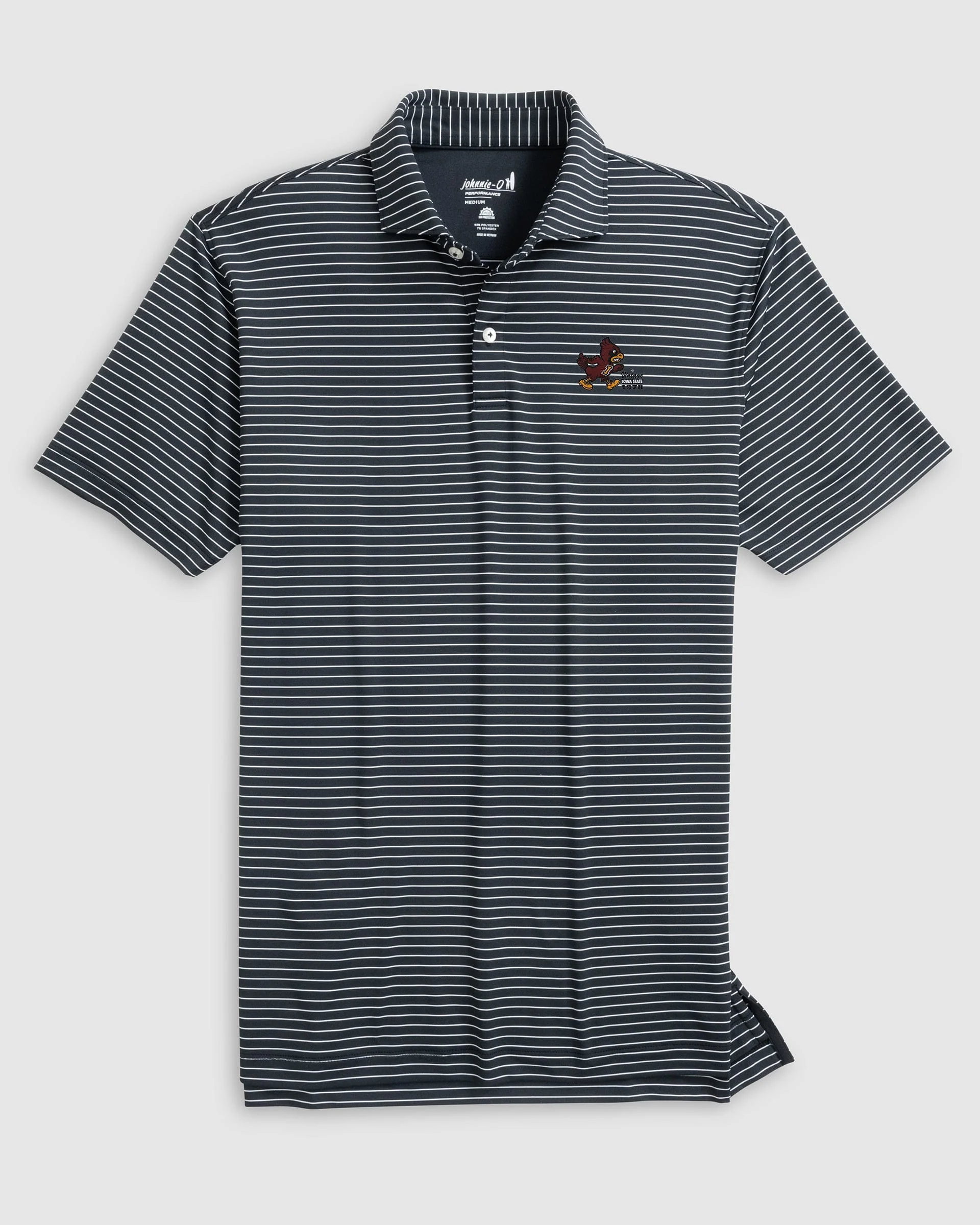 Iowa State Beau Striped Performance Jersey Polo - Vault Logo