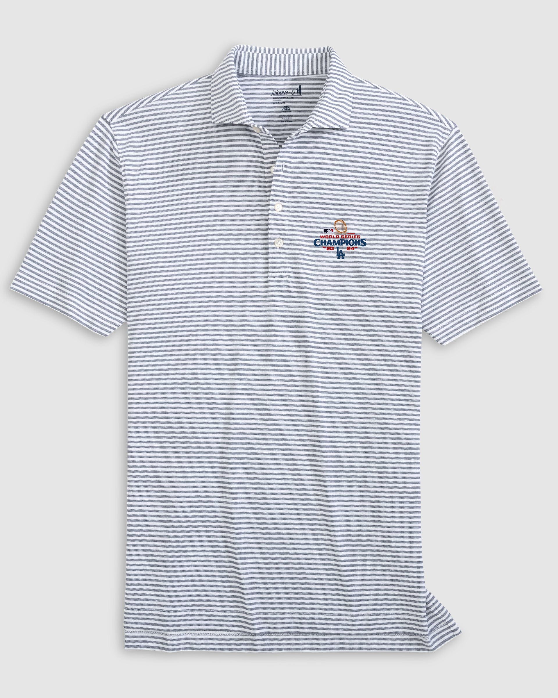 Los Angeles Dodgers Stetsons Mesh Performance Polo - 2024 World Series Champions Logo