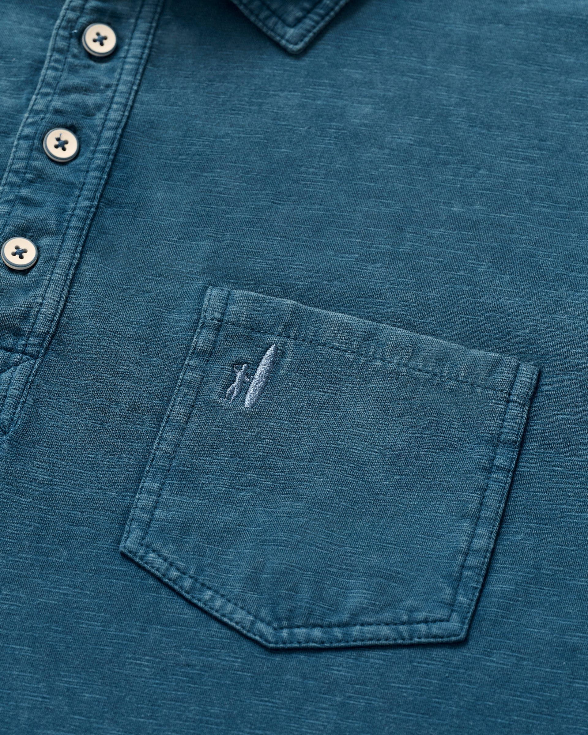 Long-Sleeve Original 4-Button Polo - Coastal Wash