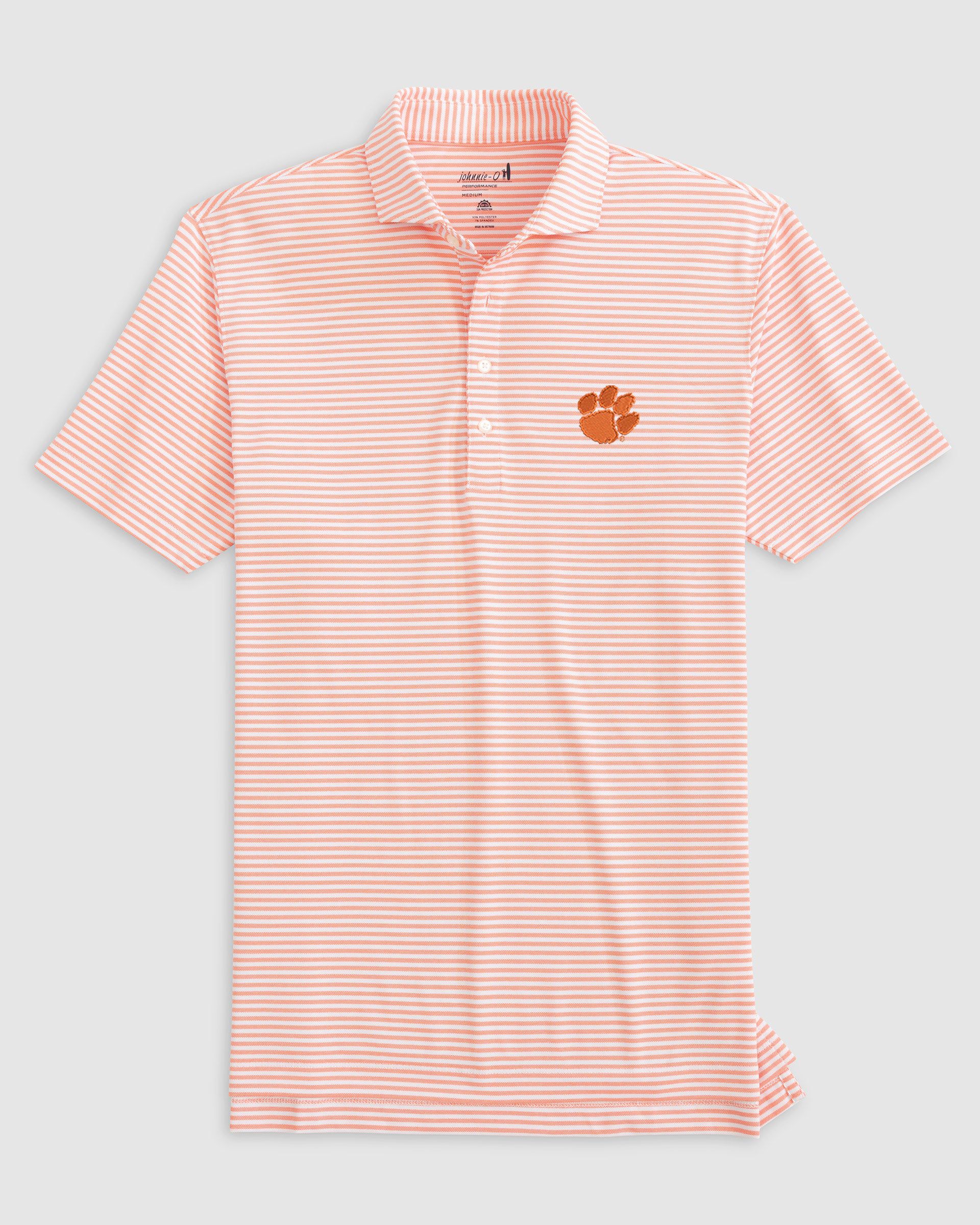 Clemson Stetsons Striped Performance Mesh Polo