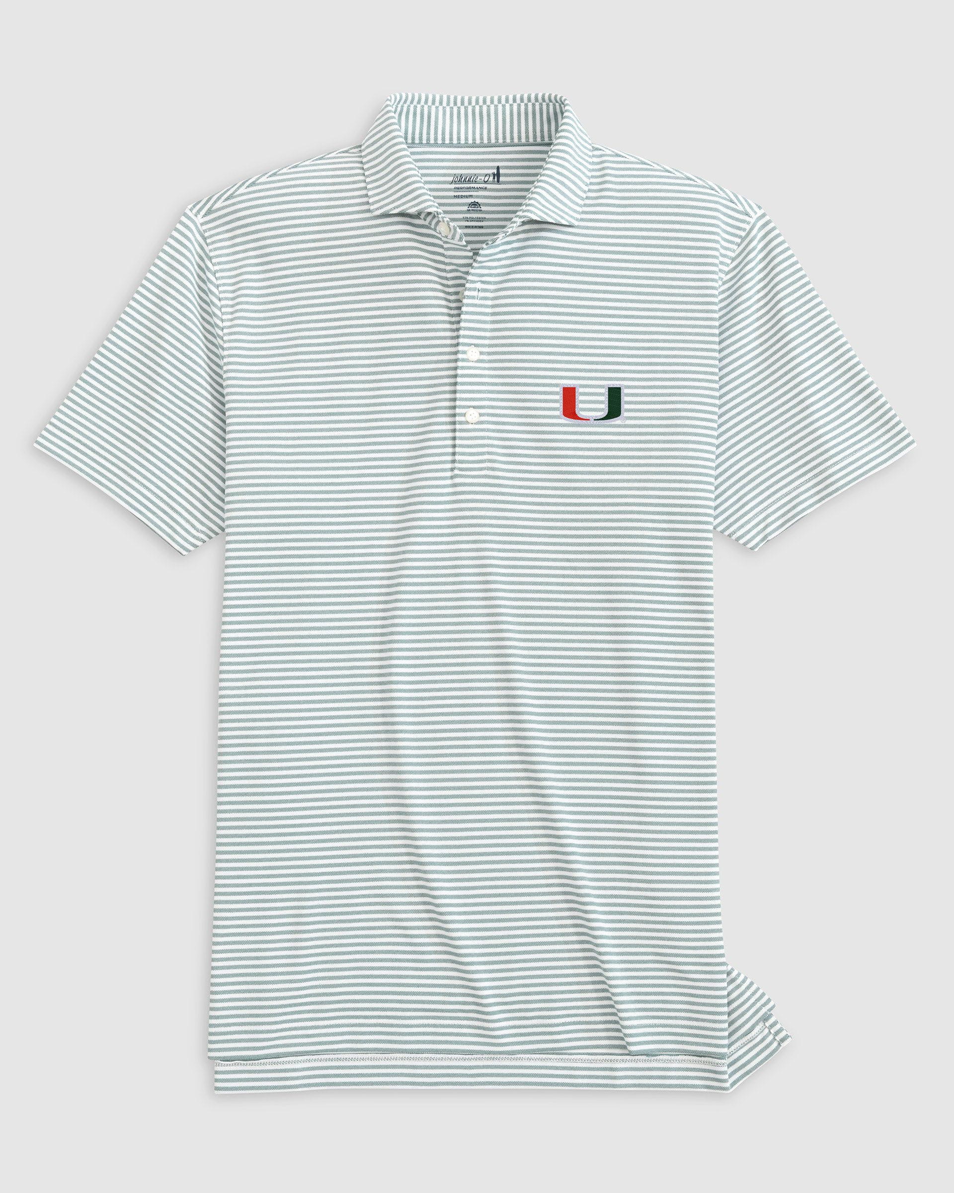 Miami Stetsons Striped Performance Mesh Polo