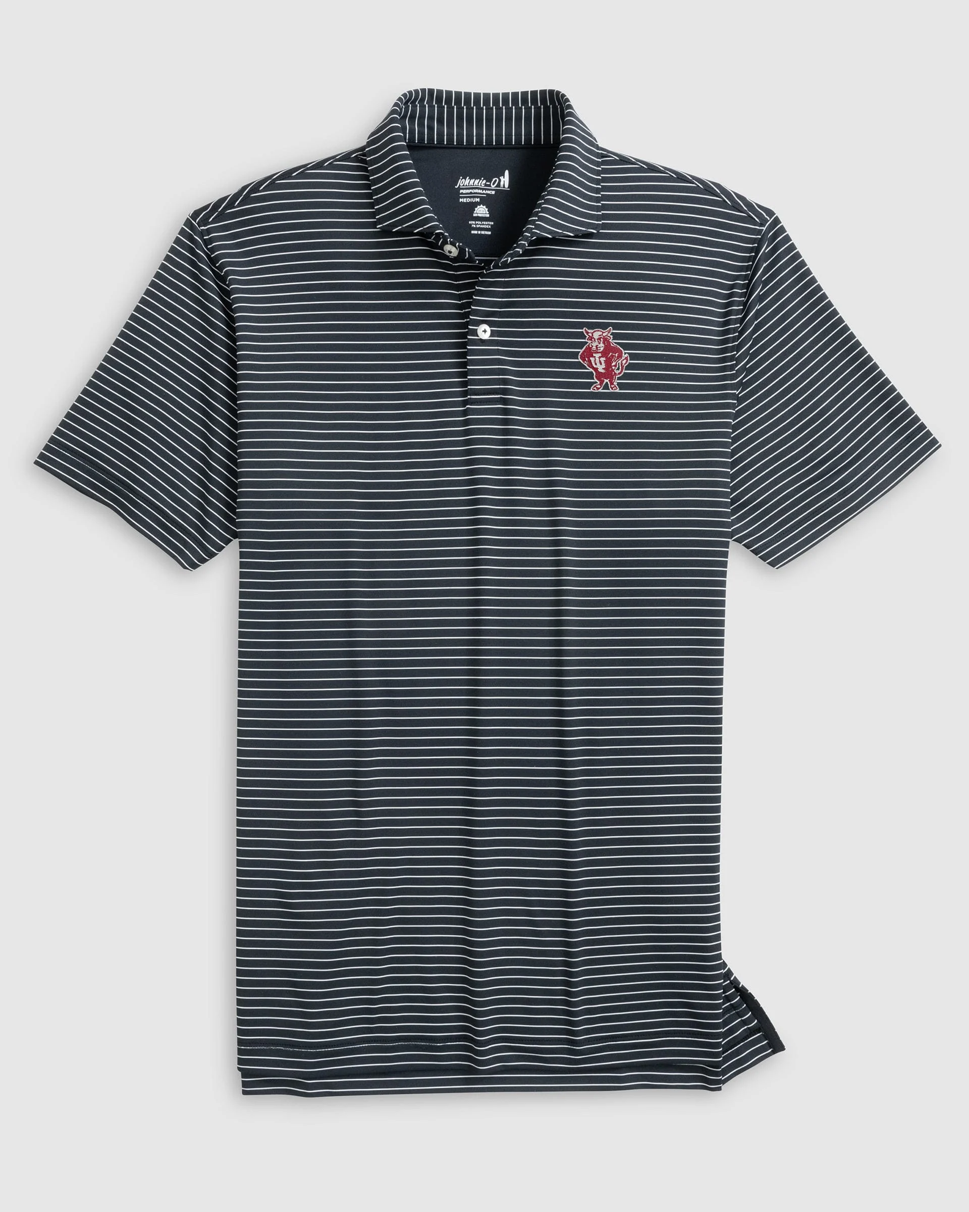 Indiana Beau Striped Performance Jersey Polo - Vault Logo