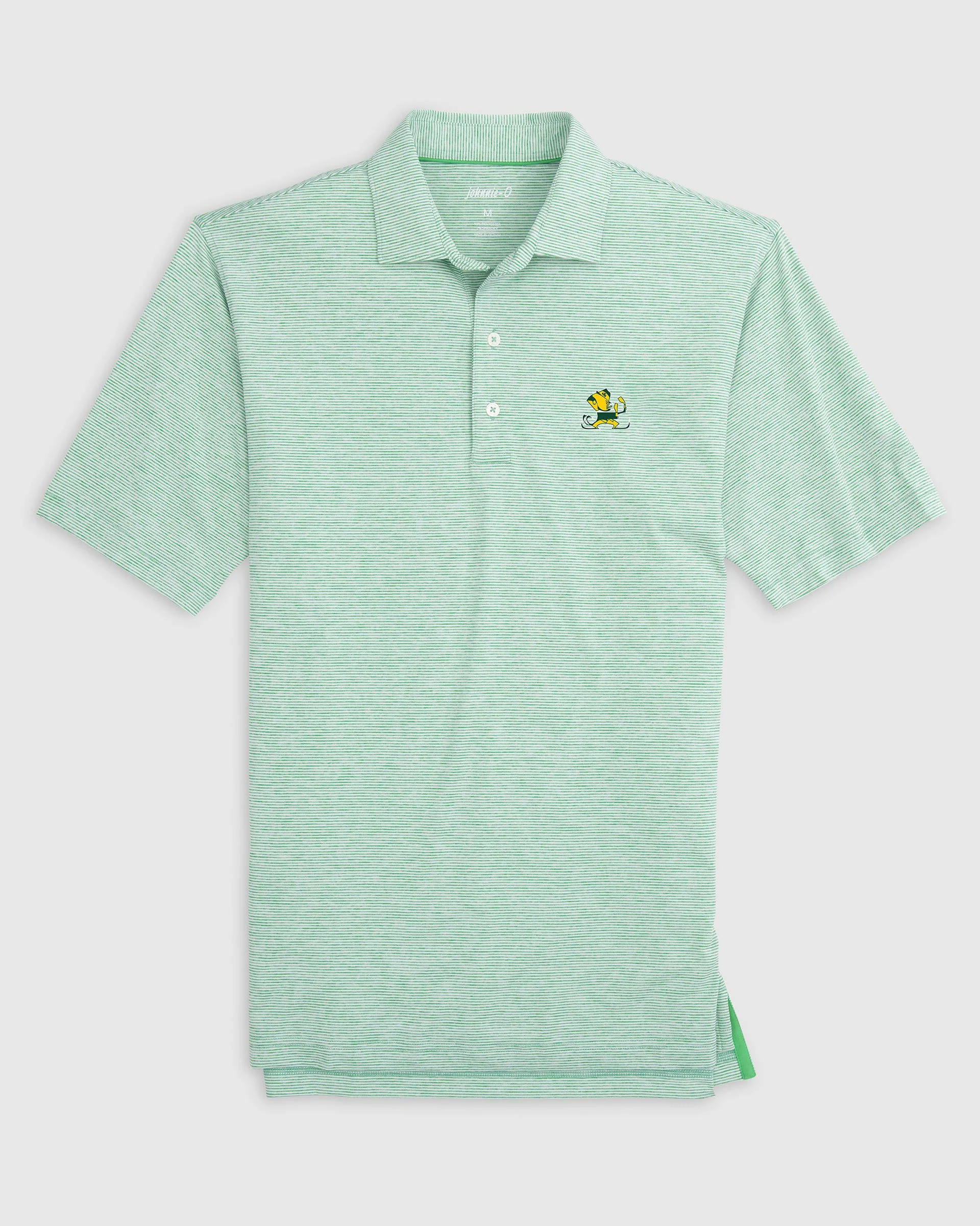 Notre Dame Lyndonn Striped Jersey Performance Polo - Vintage Logo