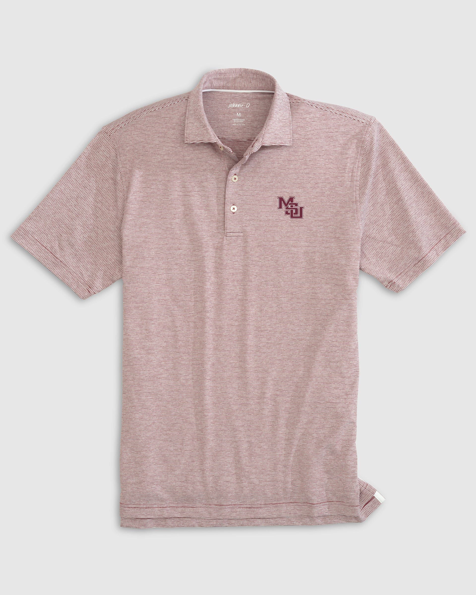 Mississippi State Lyndonn Striped Jersey Performance Polo - Vault Logo