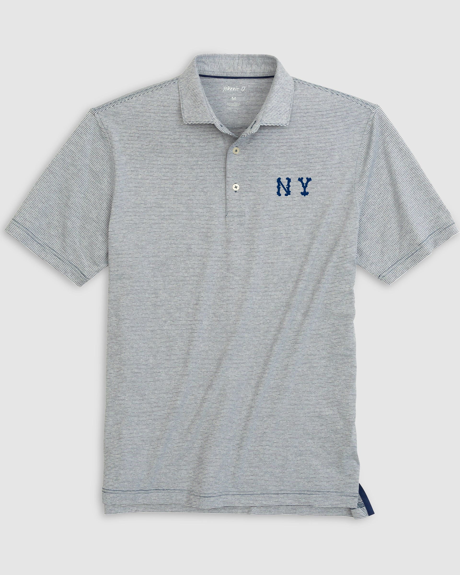 New York Yankees Lyndonn Striped Jersey Performance Polo - Cooperstown Logo