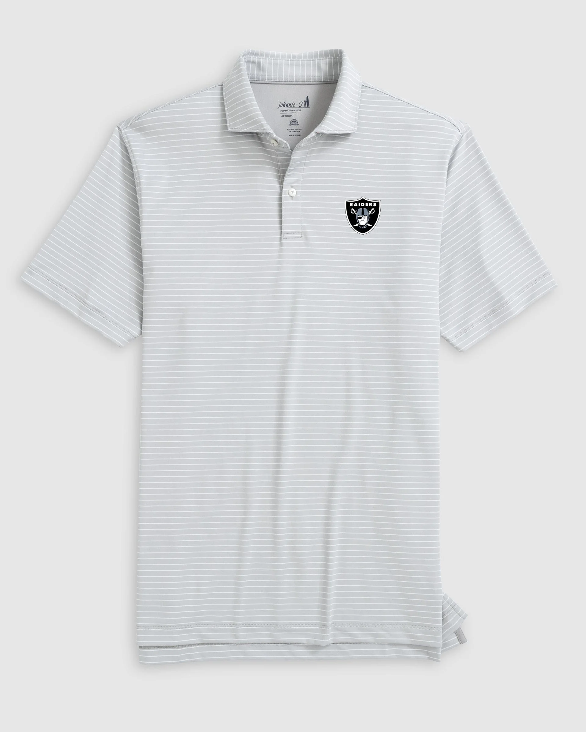 Las Vegas Raiders Beau Striped Performance Jersey Polo