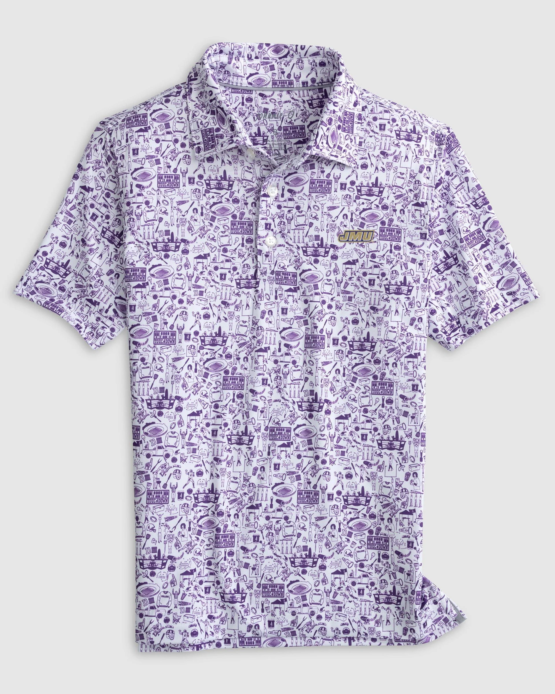 James Madison Tailgater 2.0 Jr. Printed Jersey Performance Polo
