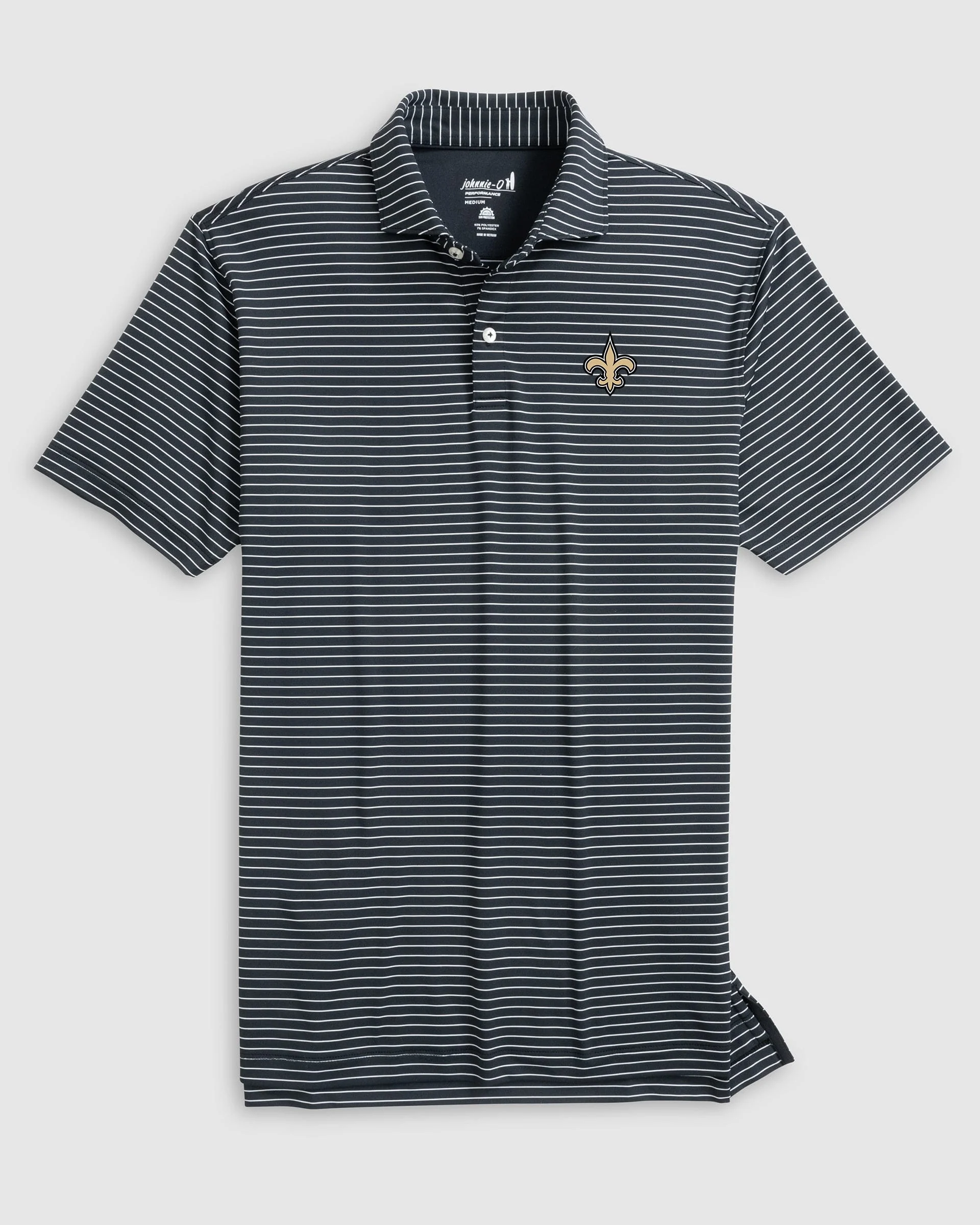 New Orleans Saints Beau Striped Performance Jersey Polo