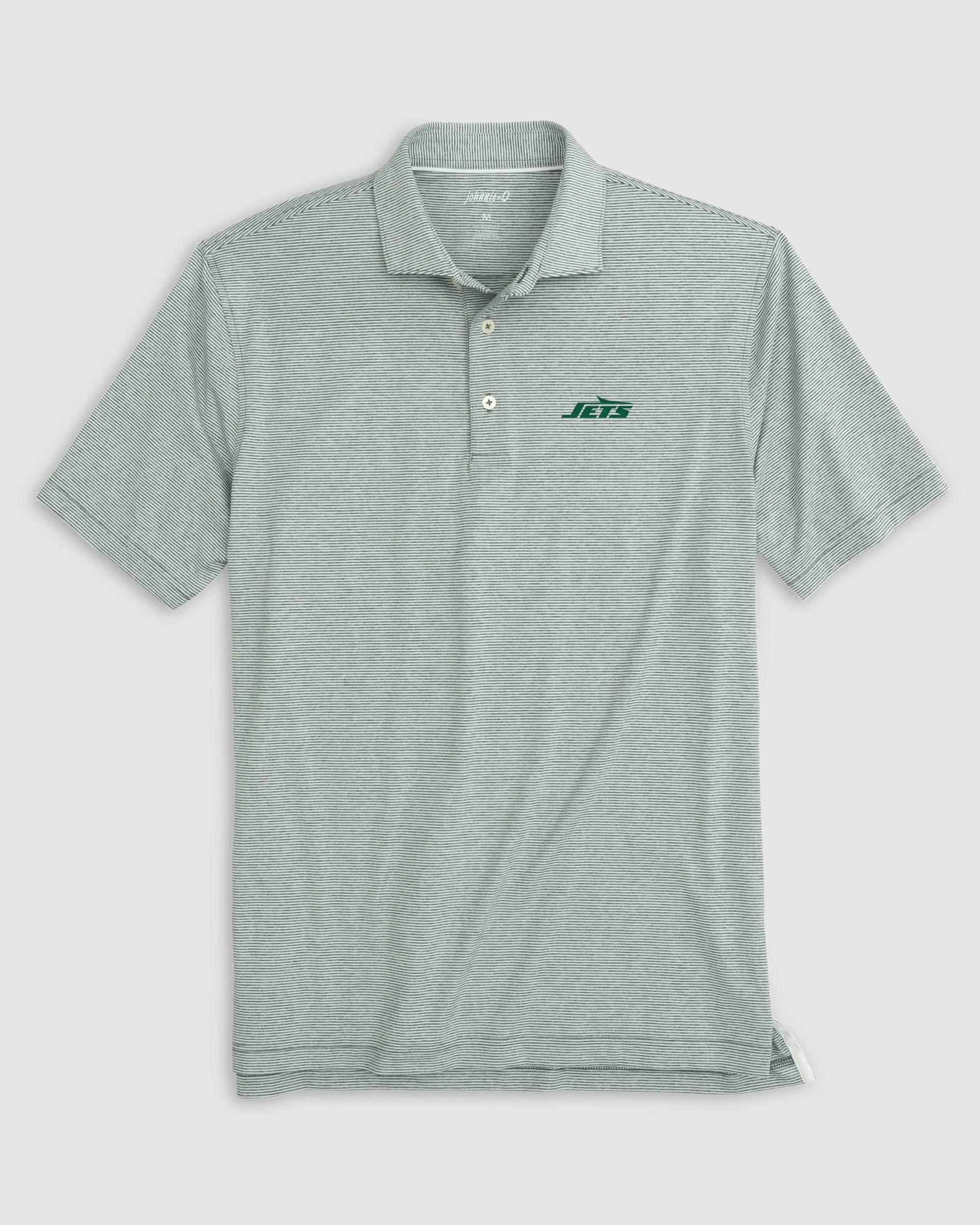 New York Jets Lyndonn Striped Performance Jersey Polo