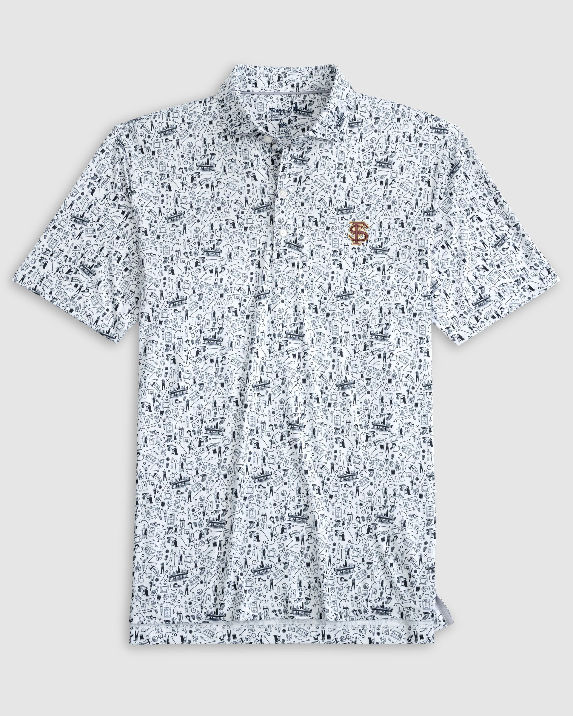 Florida State Hoop There It Is Printed Performance Jersey Polo - Baseball Logo