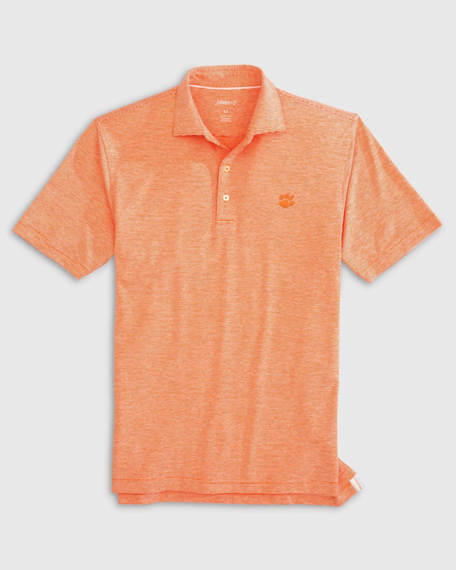 Clemson Lyndonn Striped Performance Polo