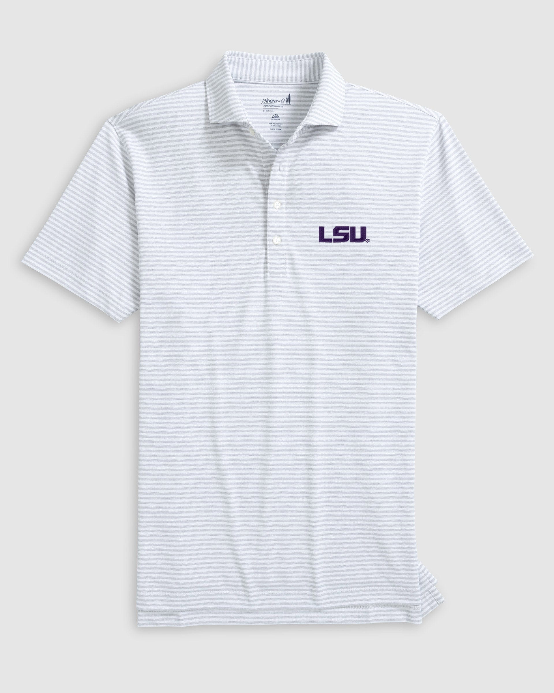 Louisiana State Stetsons Striped Performance Mesh Polo