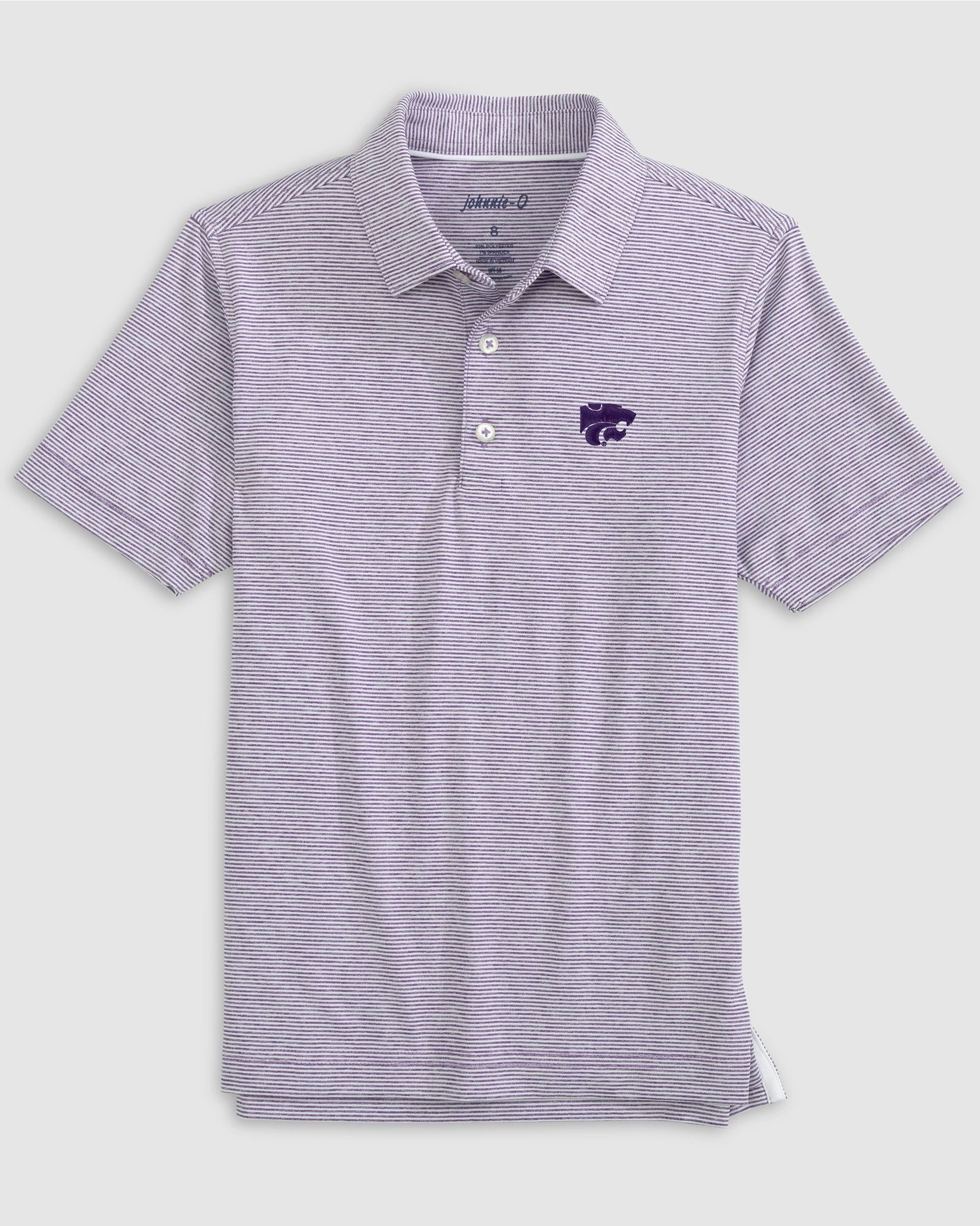 Kansas State Lyndonn Jr. Striped Jersey Performance Polo