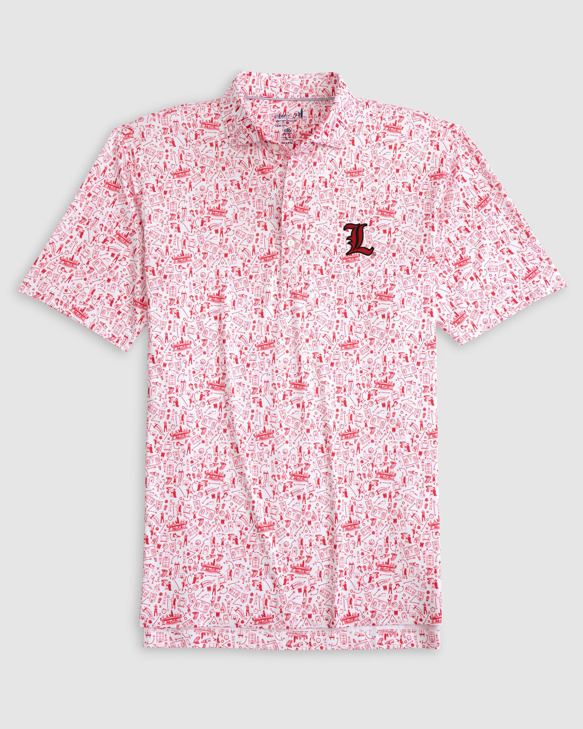 Louisville Hoop There It Is Printed Performance Jersey Polo - L Logo