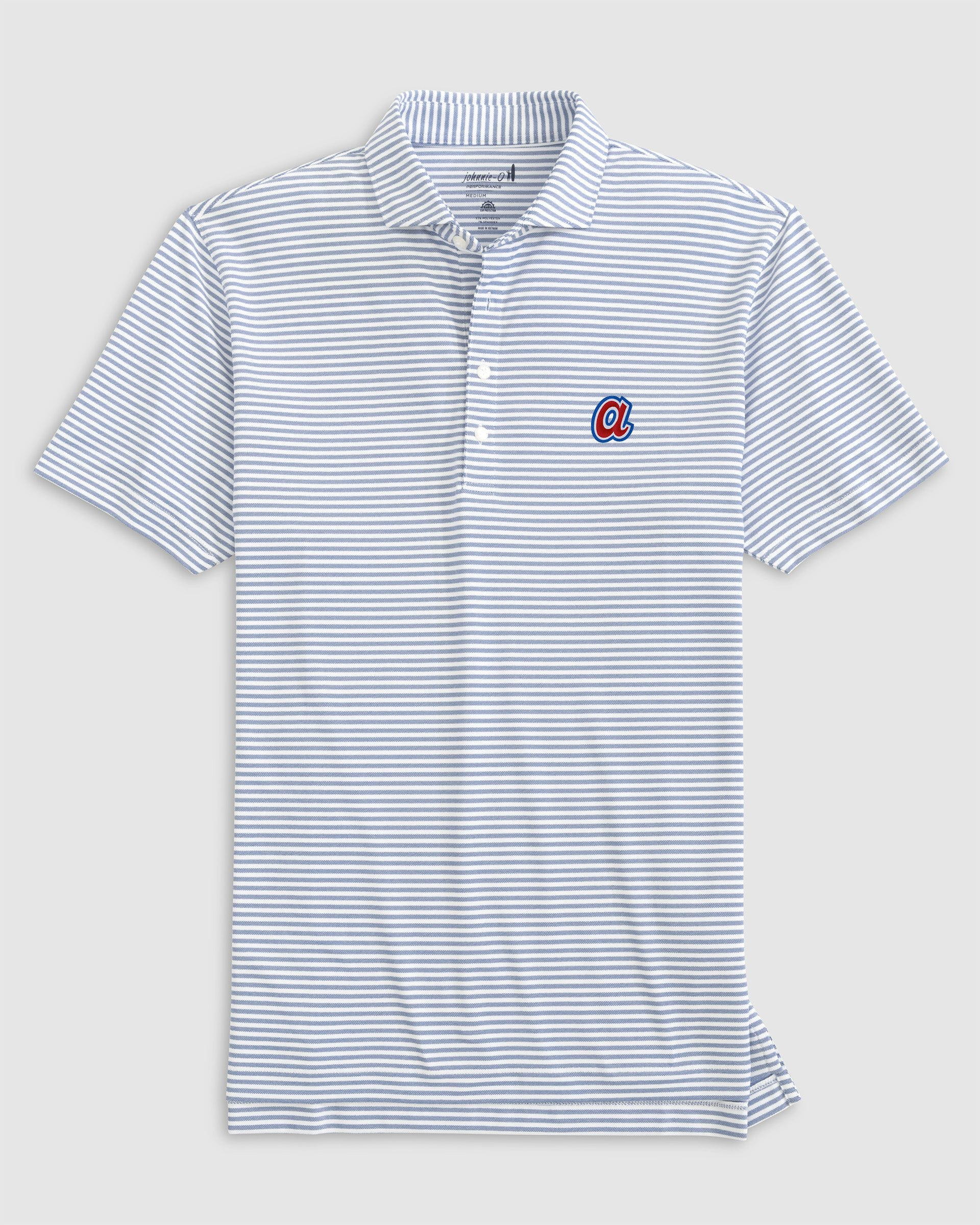Atlanta Braves Stetsons Performance Mesh Polo - Cooperstown Logo