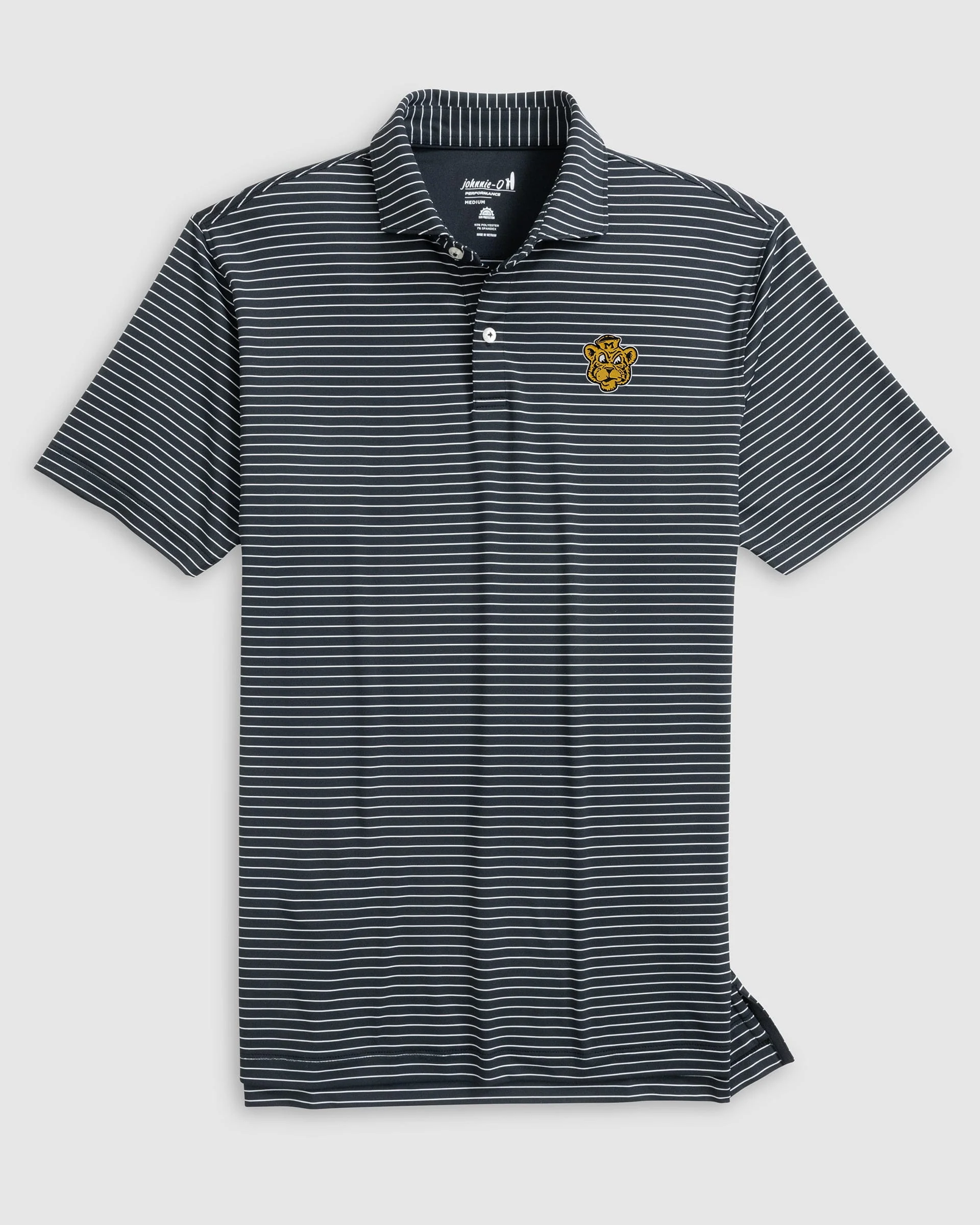 Missouri Beau Striped Performance Jersey Polo - Vault Logo