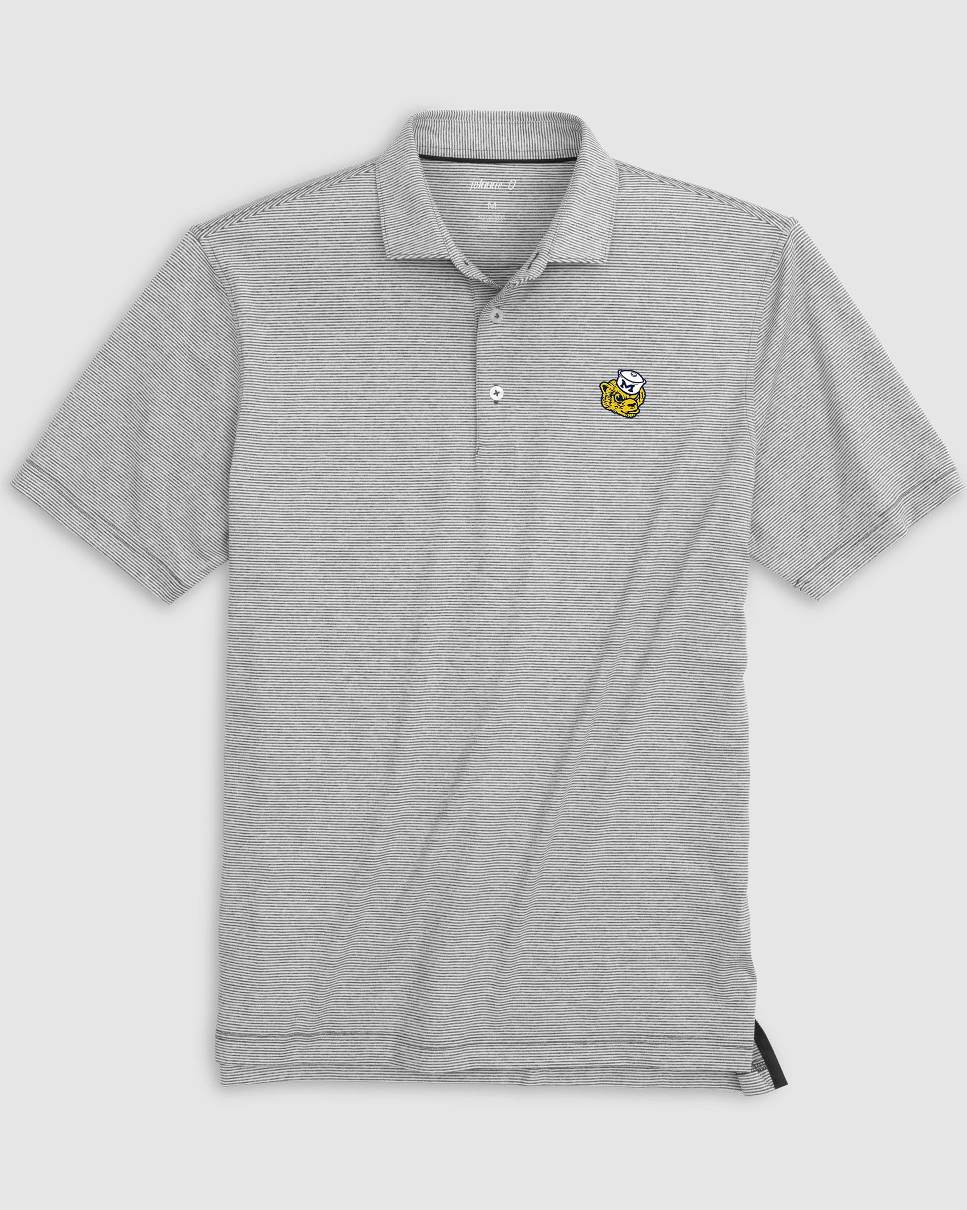 Michigan Lyndonn Striped Jersey Performance Polo - Vault Logo