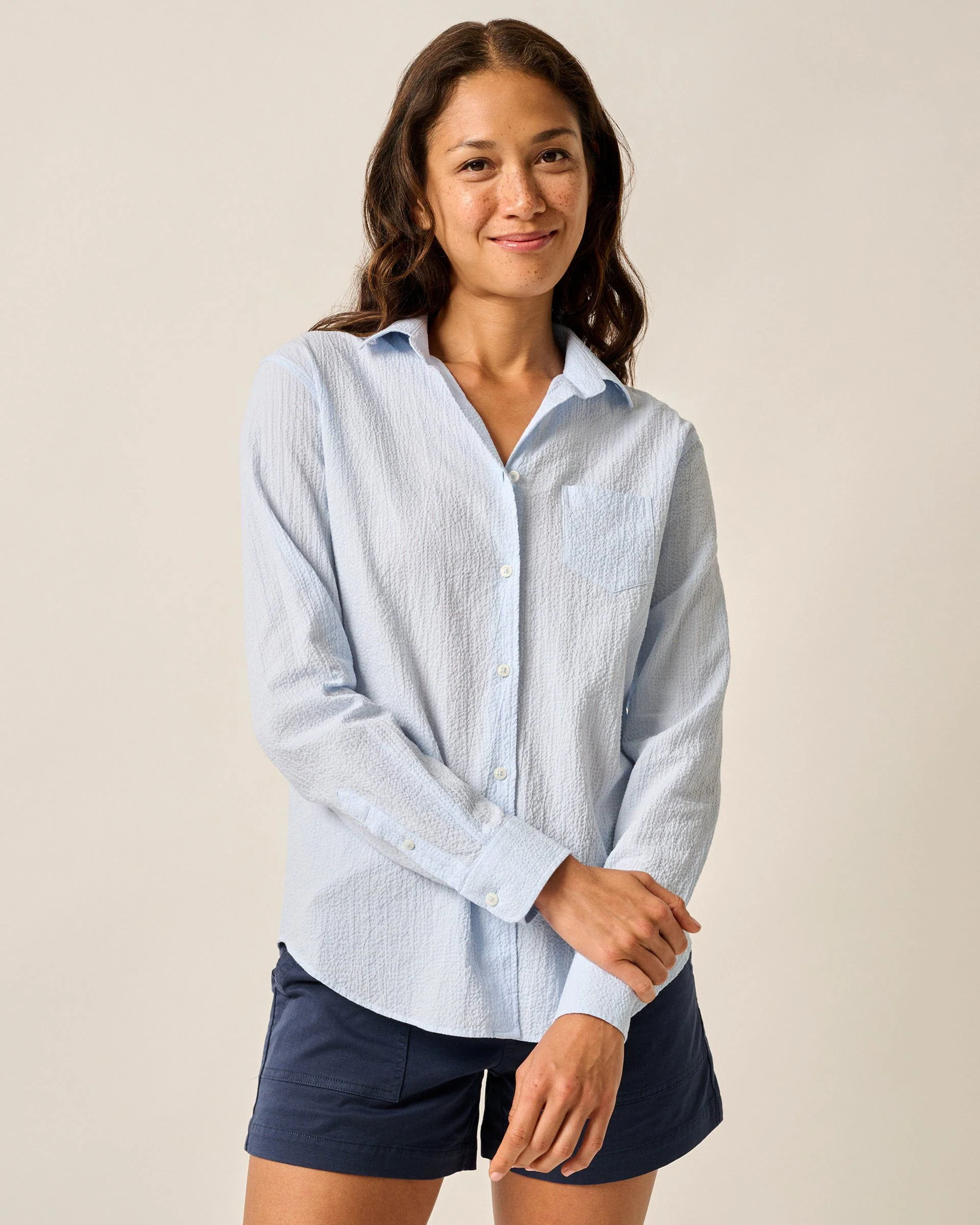 Marisa Stretch Cotton Button Down Shirt
