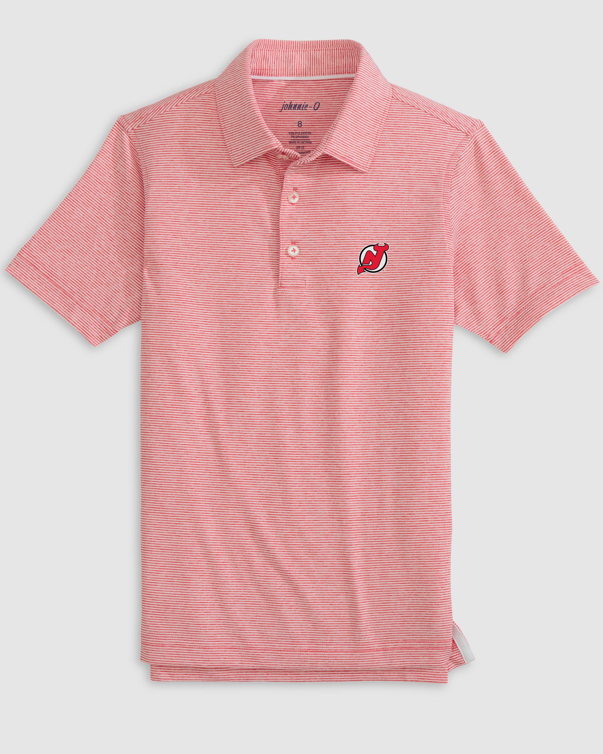 New Jersey Devils Lyndonn Jr. Striped Jersey Performance Polo