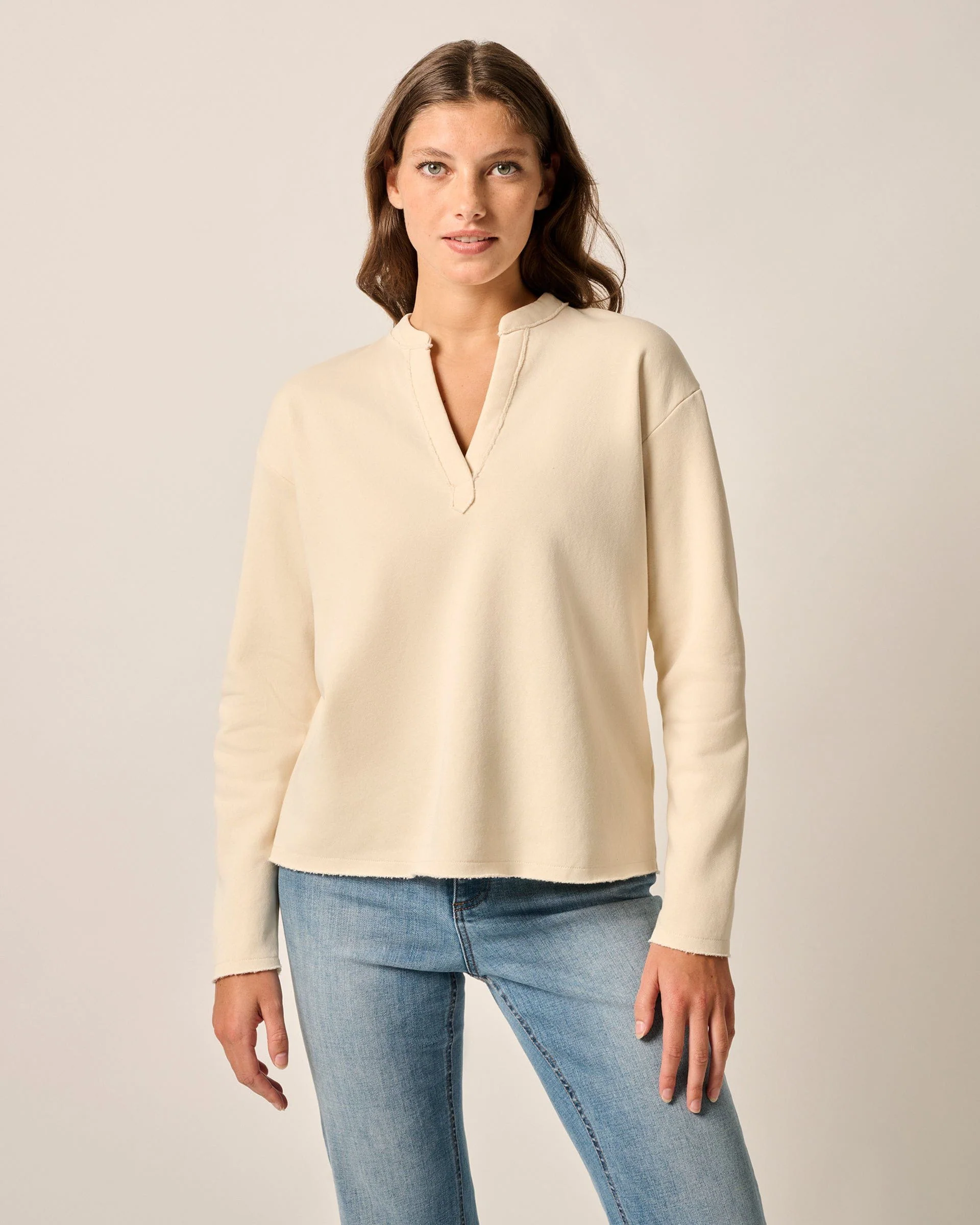 Camilla V-Neck Cotton Blend Pullover