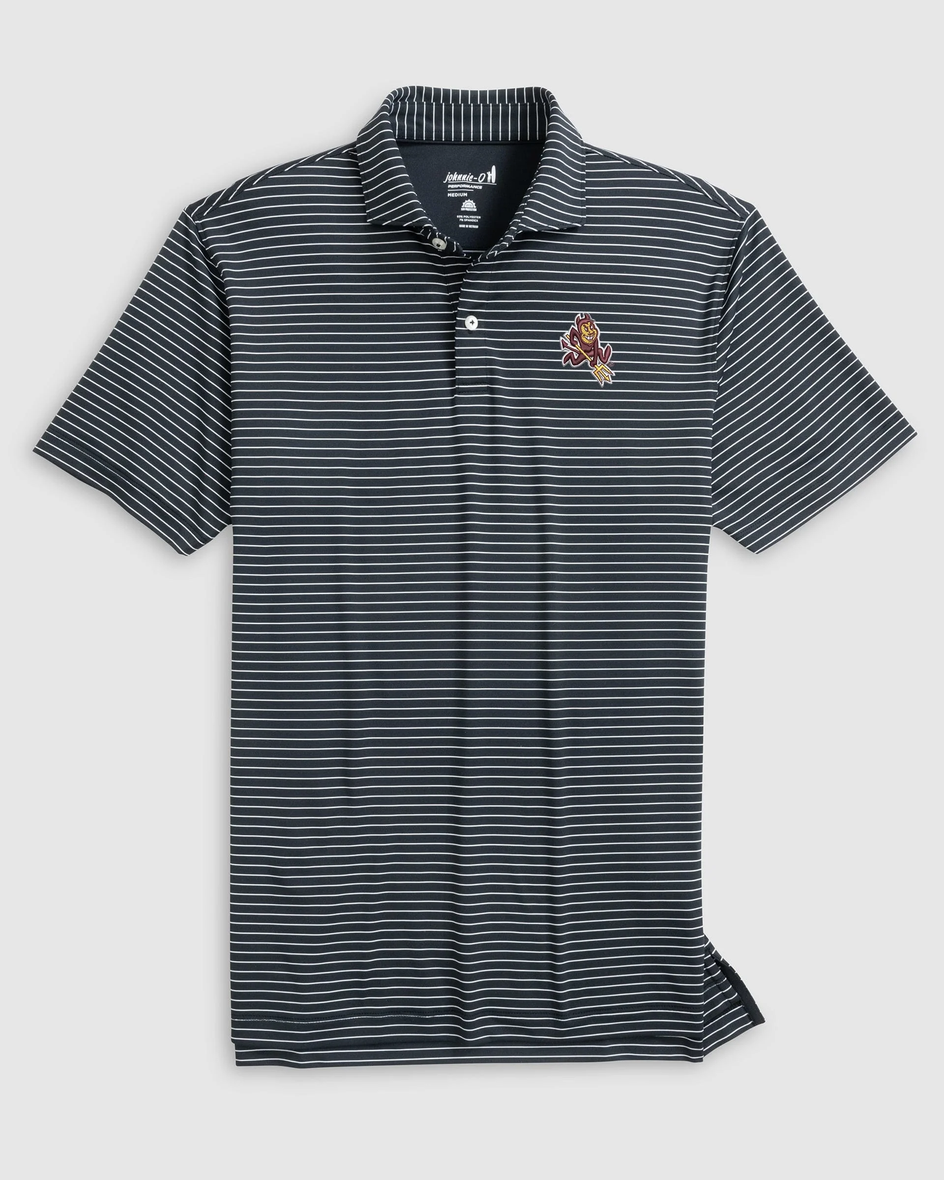 Arizona State Beau Striped Performance Jersey Polo - Sparky Logo
