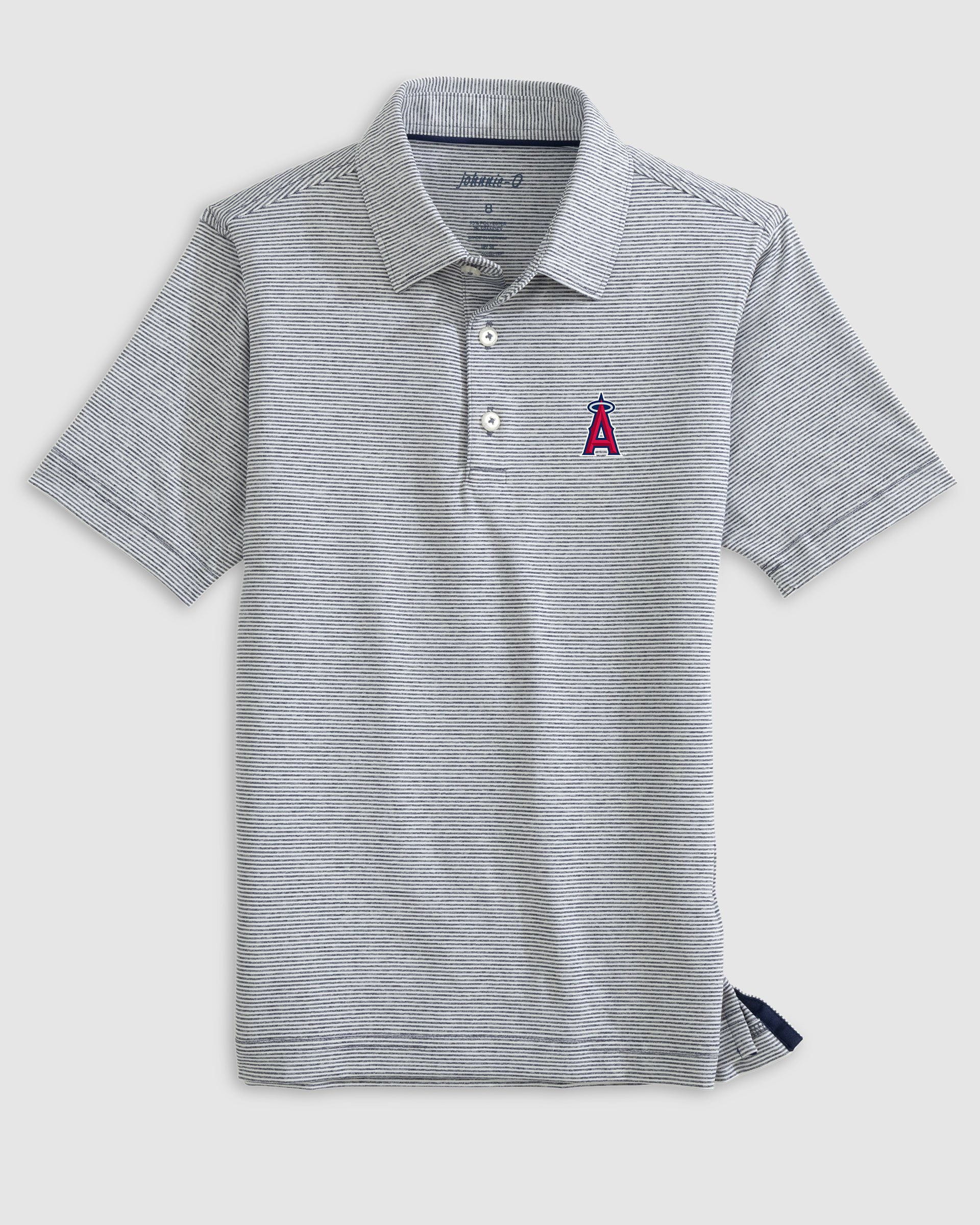 Los Angeles Angels Lyndonn Jr. Striped Jersey Performance Polo