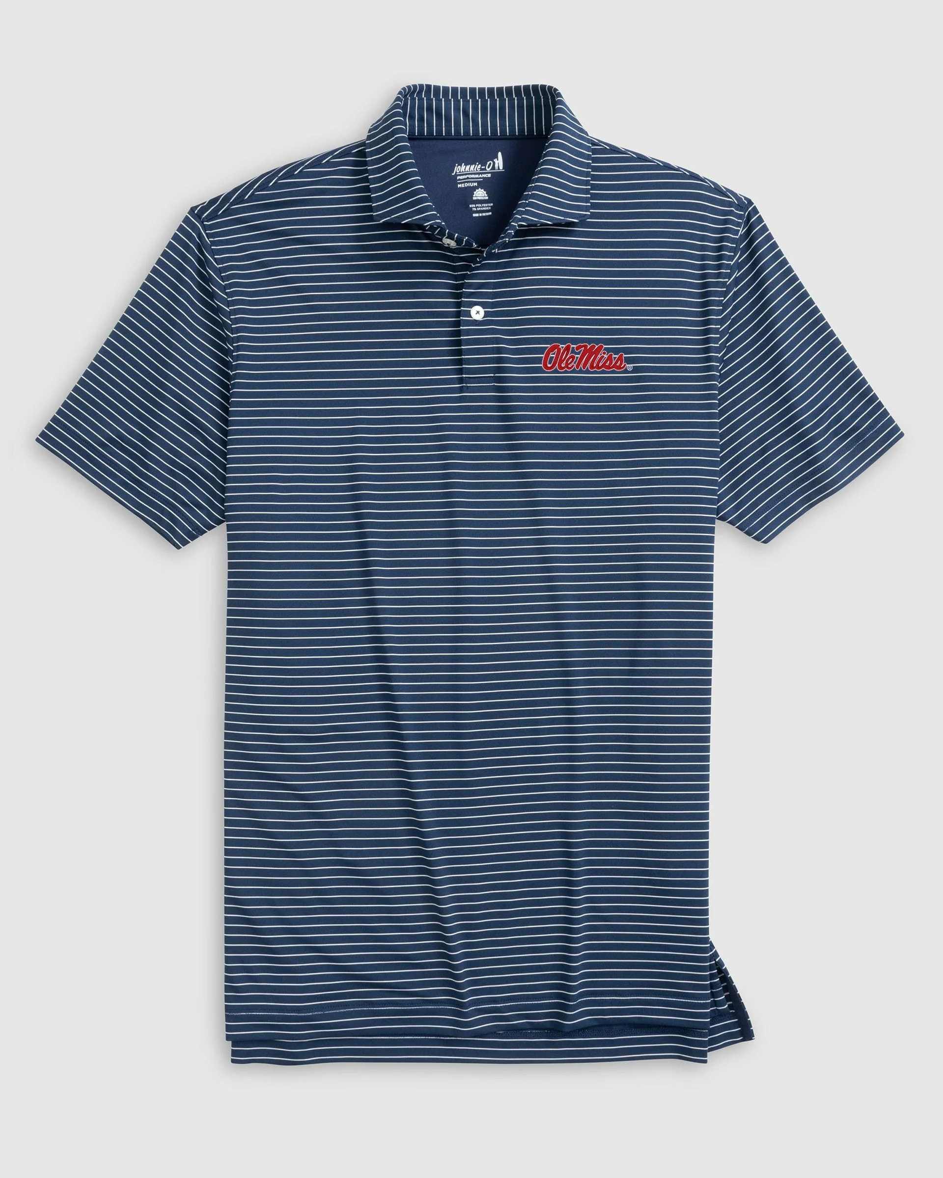 Ole Miss Beau Striped Performance Jersey Polo