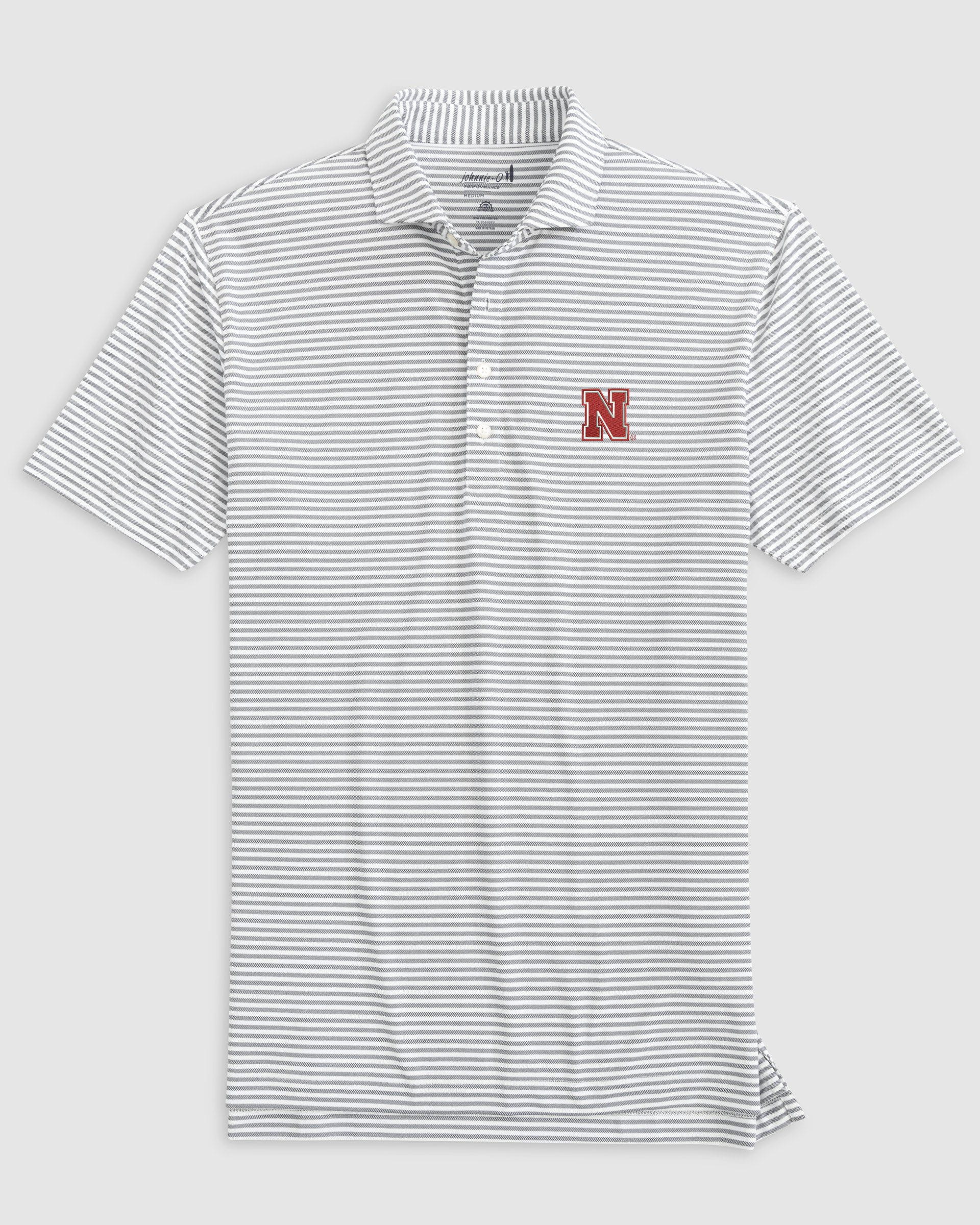 Nebraska Stetsons Striped Performance Mesh Polo