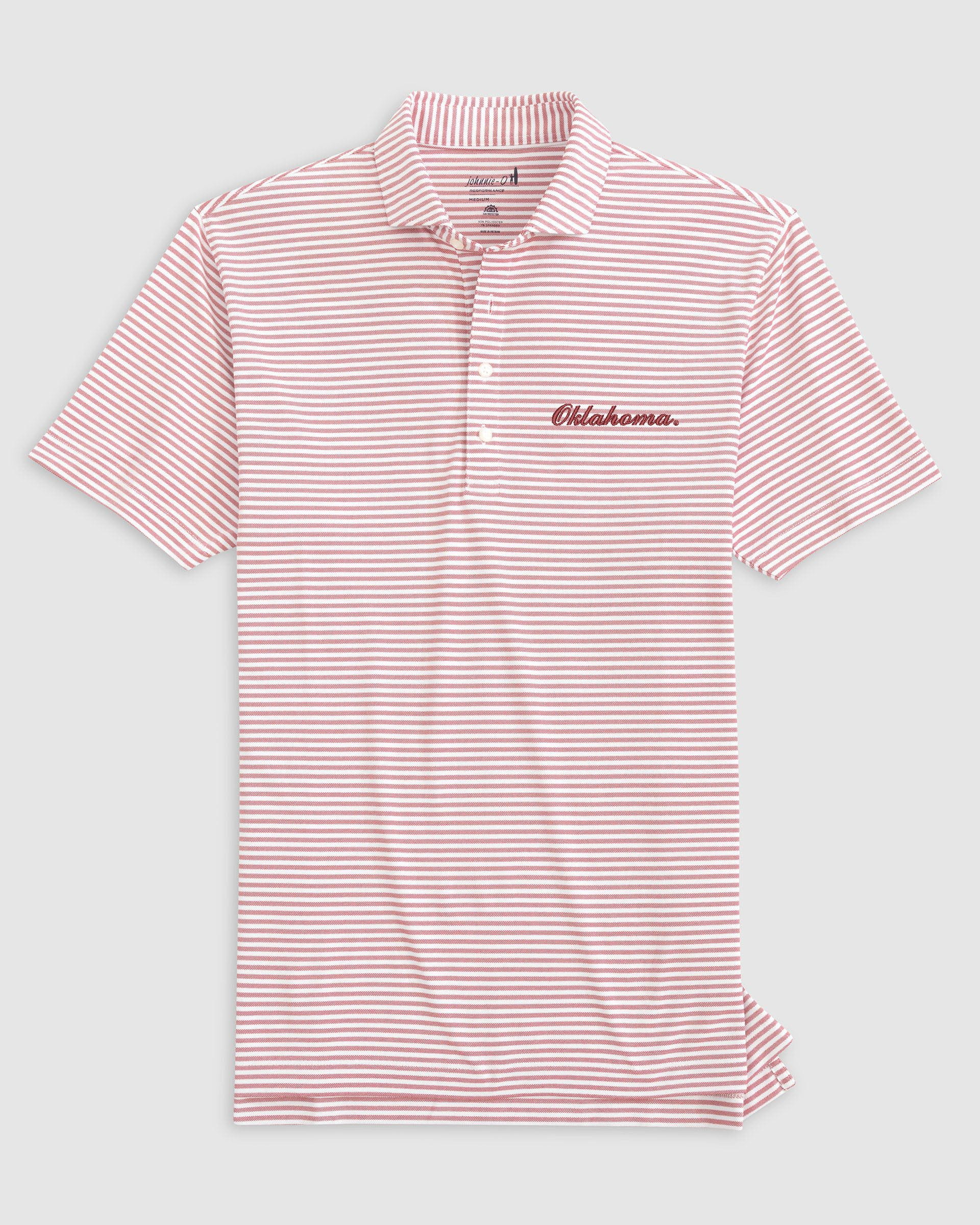 Oklahoma Stetsons Striped Performance Mesh Polo - Script Logo