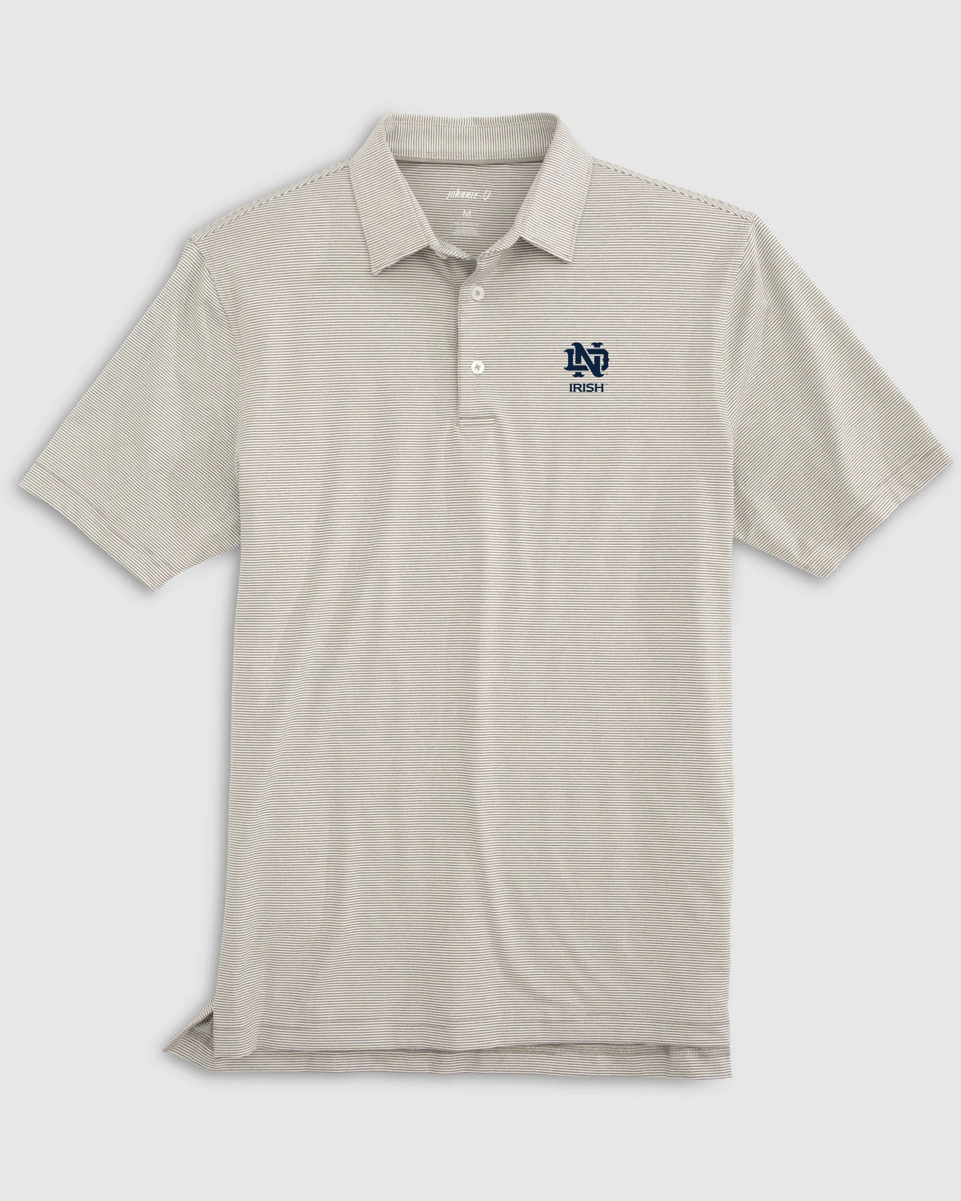 Notre Dame Lyndon Striped Jersey Performance Polo - Vintage Logo
