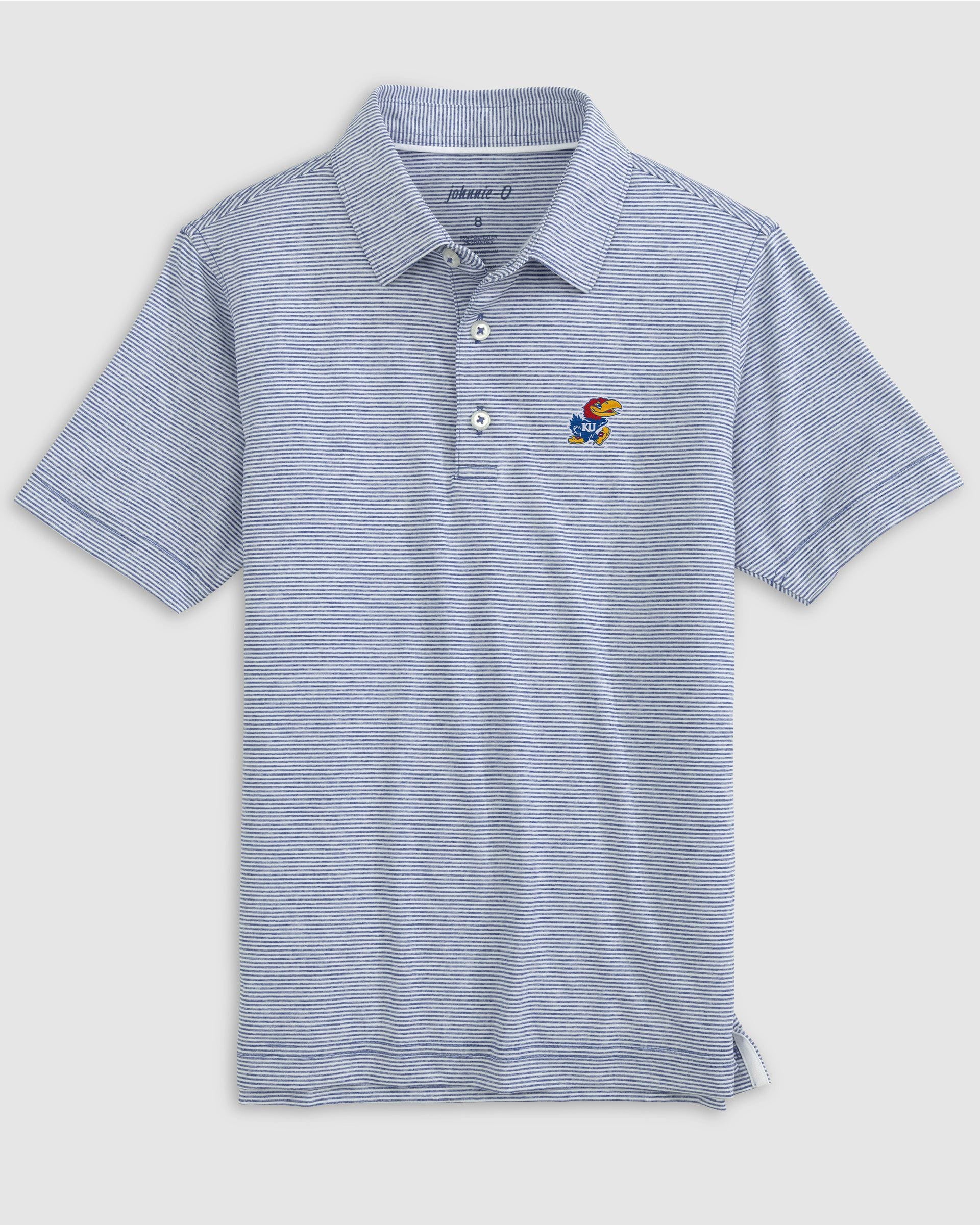 Kansas Lyndonn Jr. Striped Jersey Performance Polo