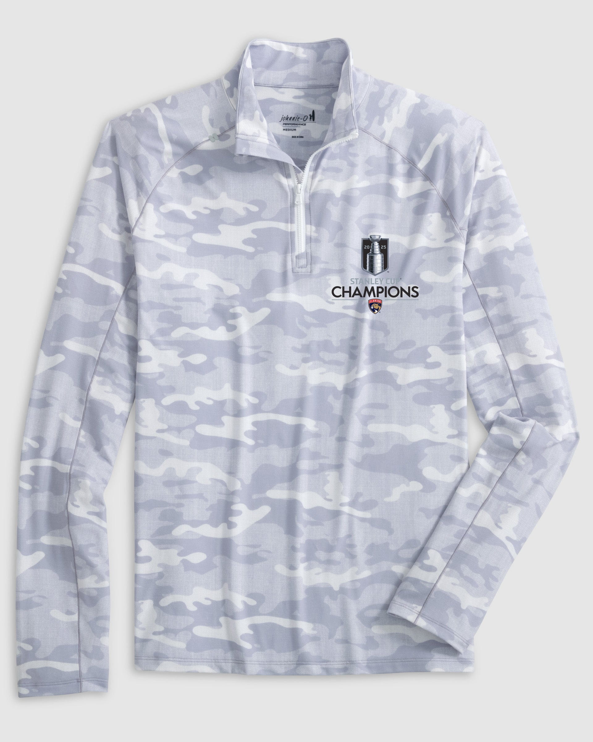Florida Panthers Patton Performance Camo 1/4 Zip - 2025 Stanley Cup Champions Logo