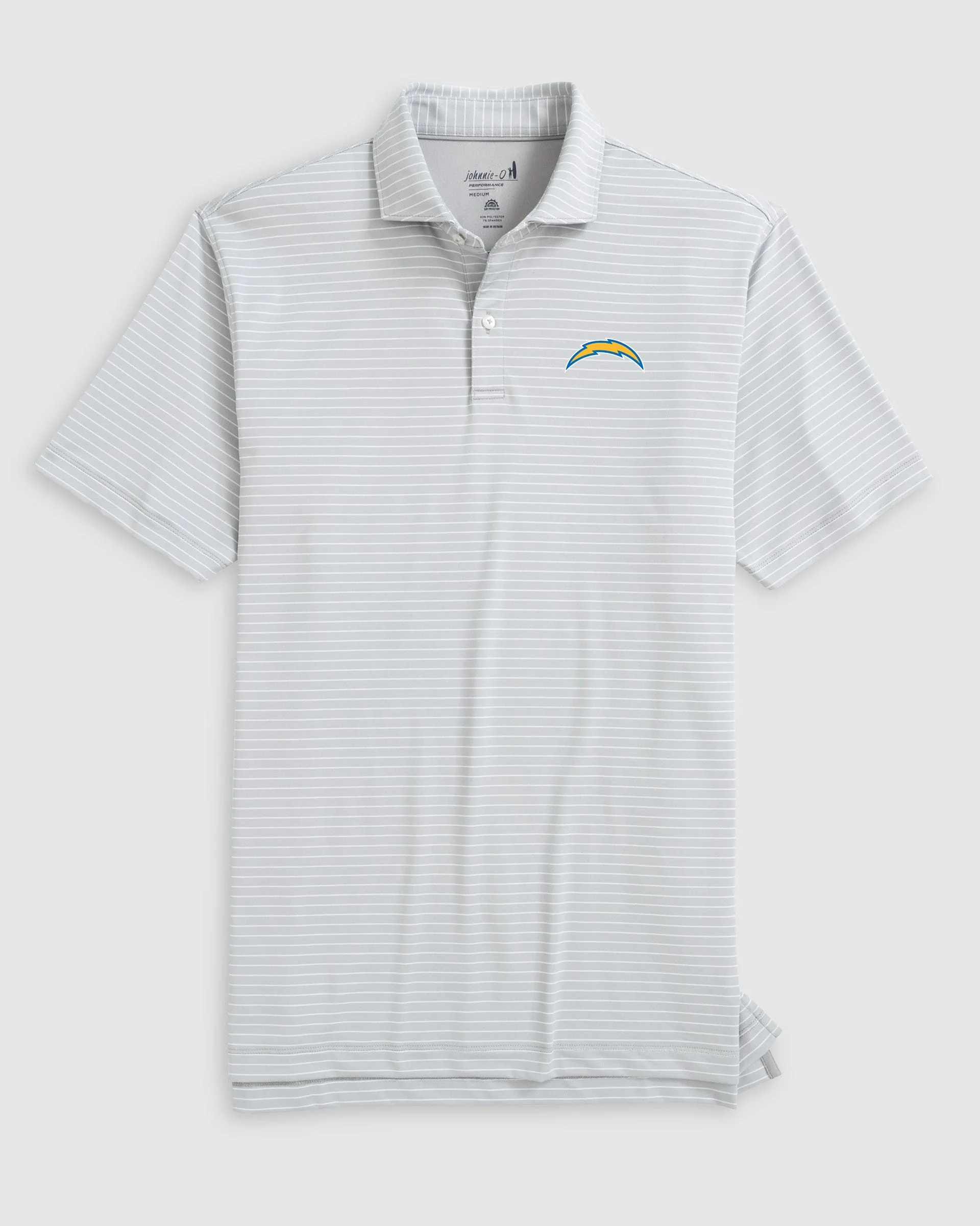 Los Angeles Chargers Beau Striped Performance Jersey Polo