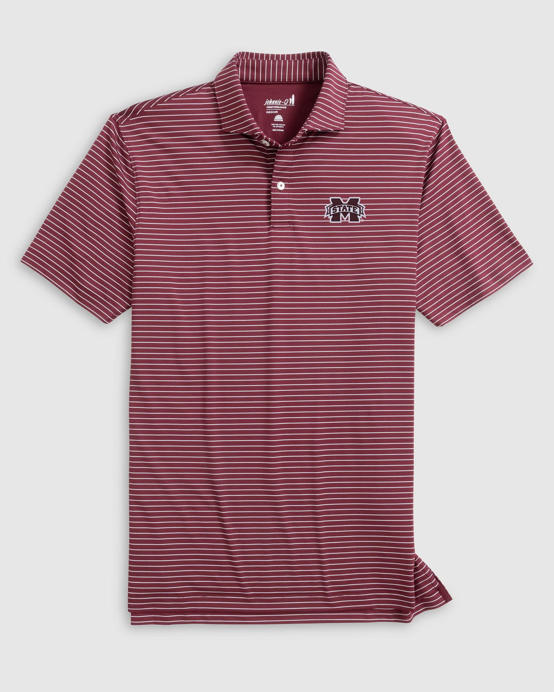 Mississippi State Beau Striped Performance Jersey Polo