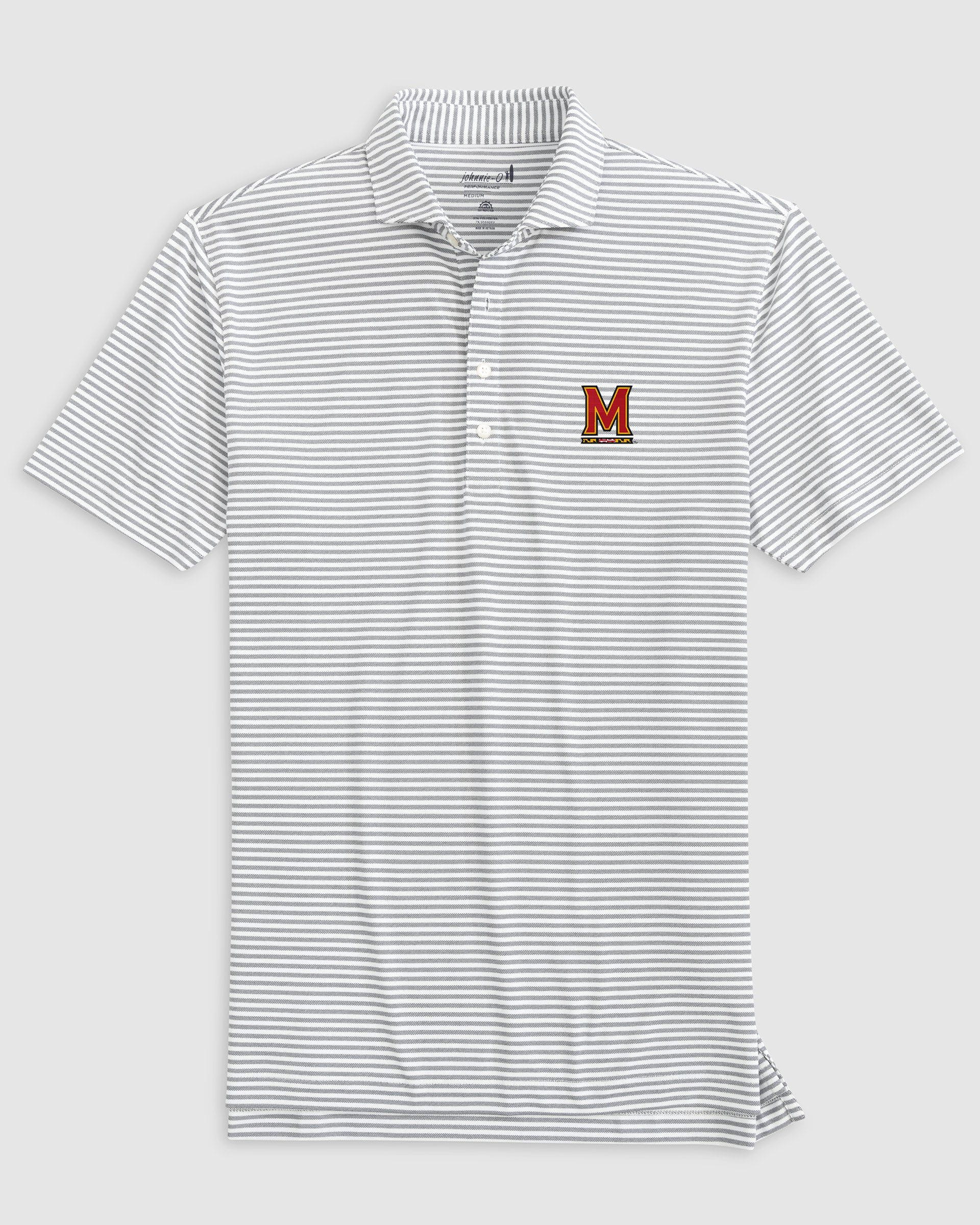 Maryland Stetsons Striped Performance Mesh Polo