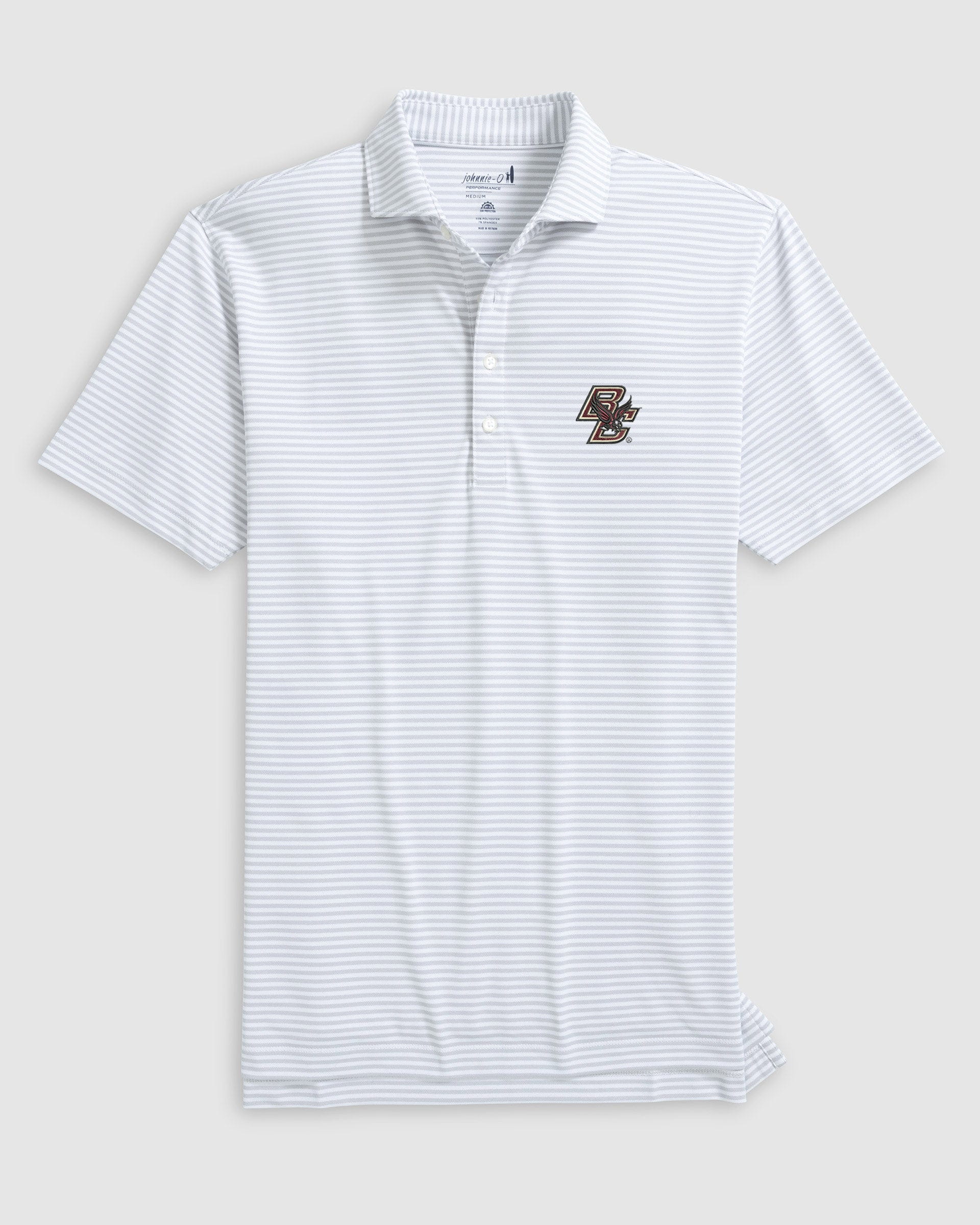 Boston College Stetsons Striped Performance Mesh Polo