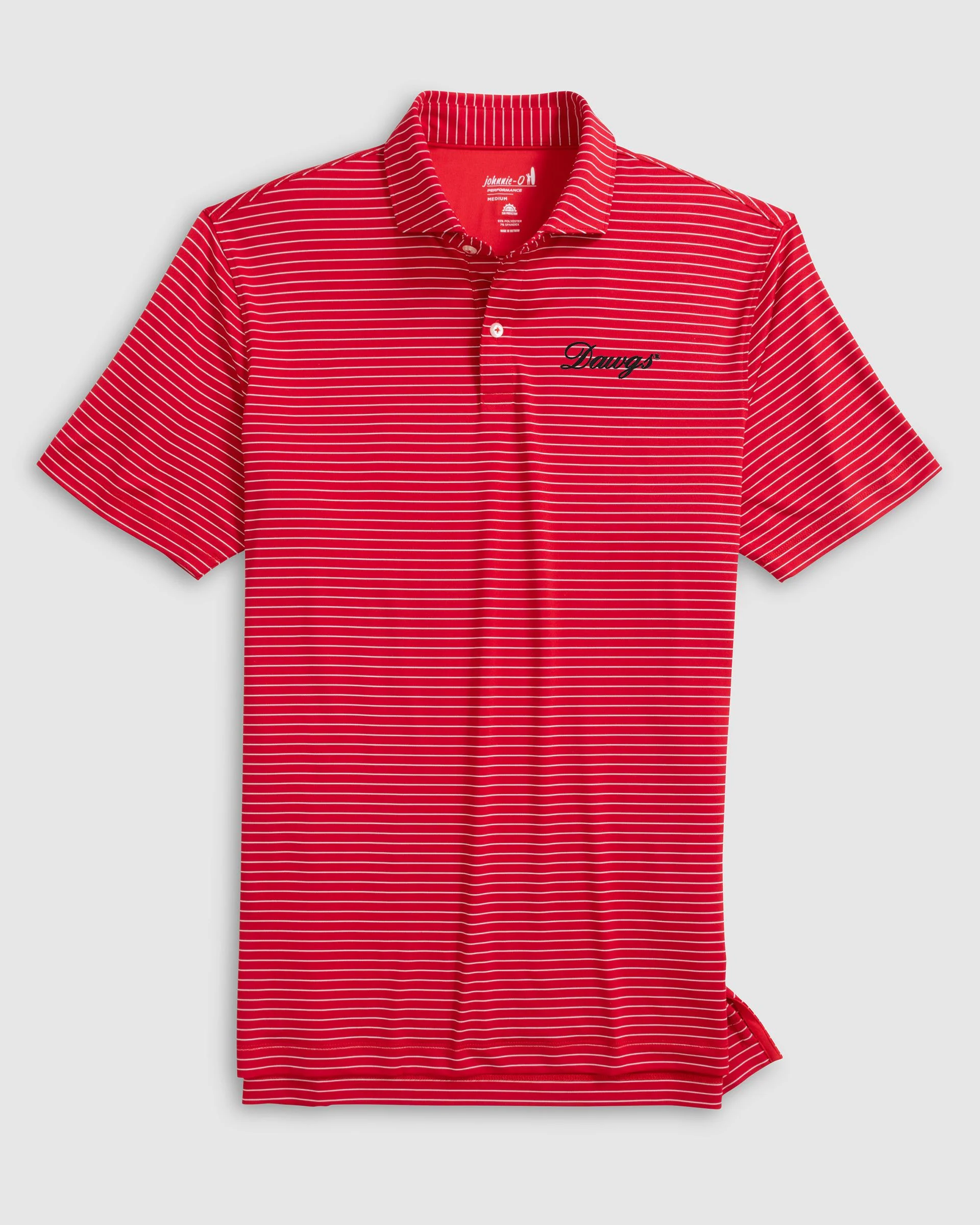 Georgia Beau Striped Performance Jersey Polo - Script Logo