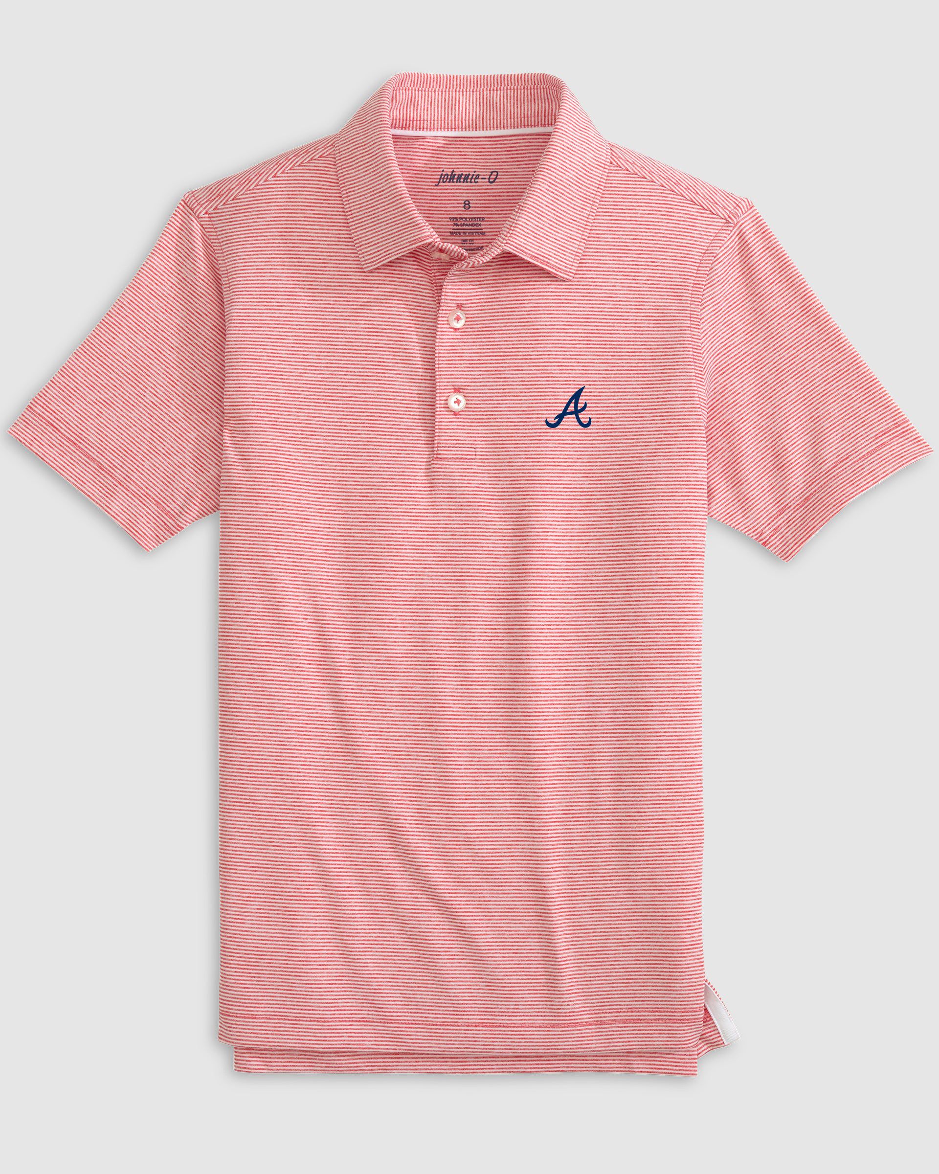 Atlanta Braves Lyndonn Jr. Striped Jersey Performance Polo