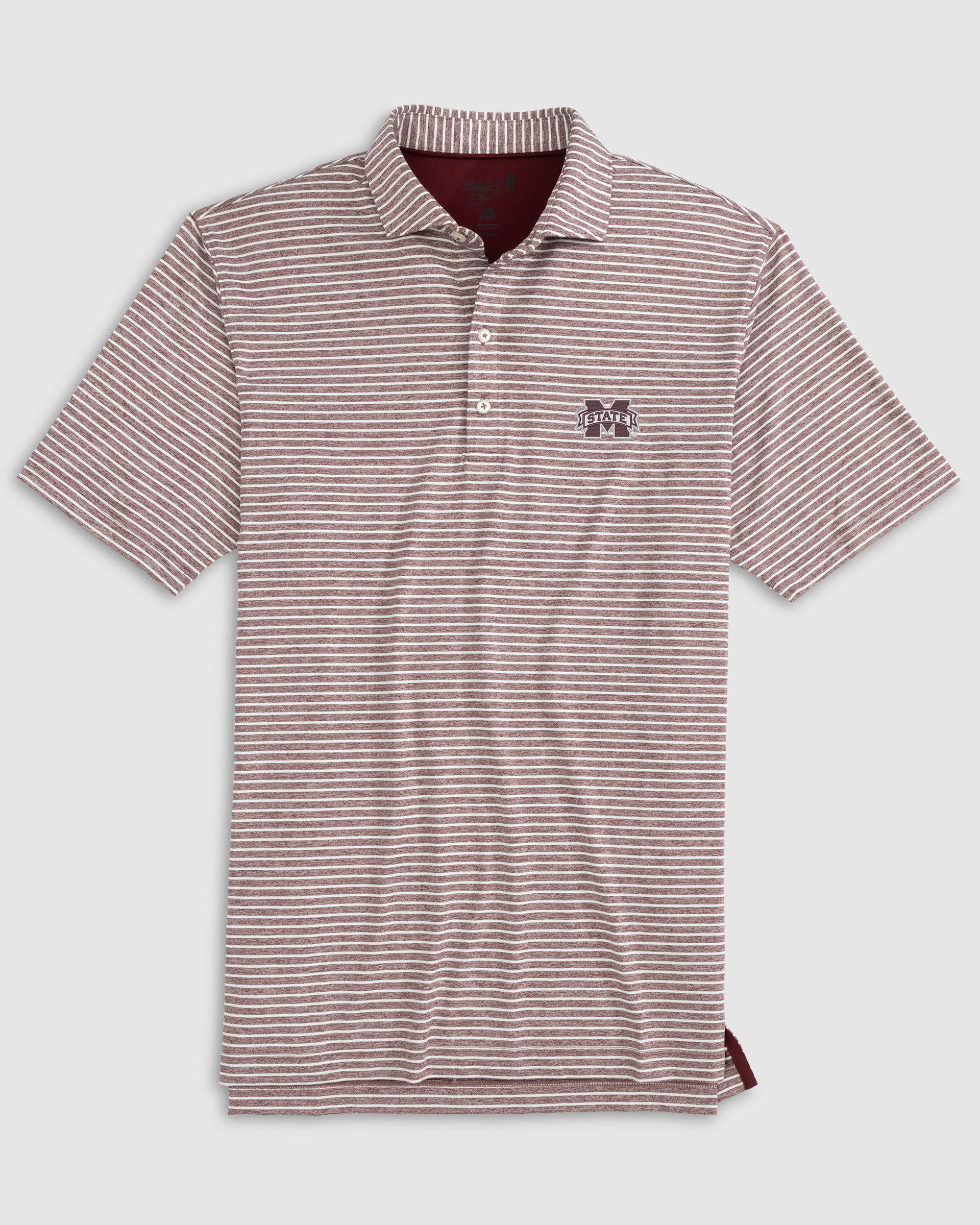 Mississippi State University Clipperr Striped Jersey Performance Polo