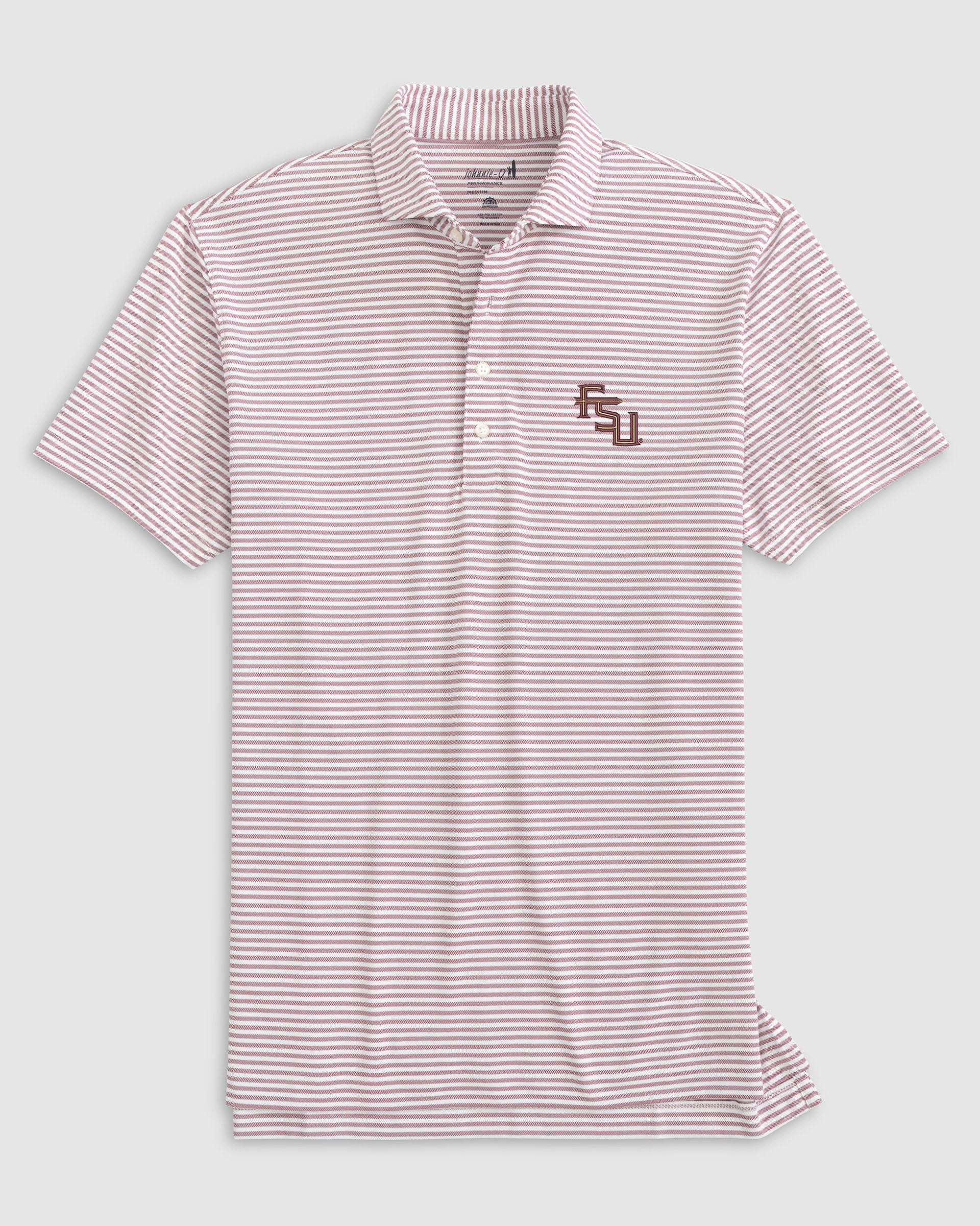 Florida State Stetsons Striped Performance Mesh Polo - Stacked Logo